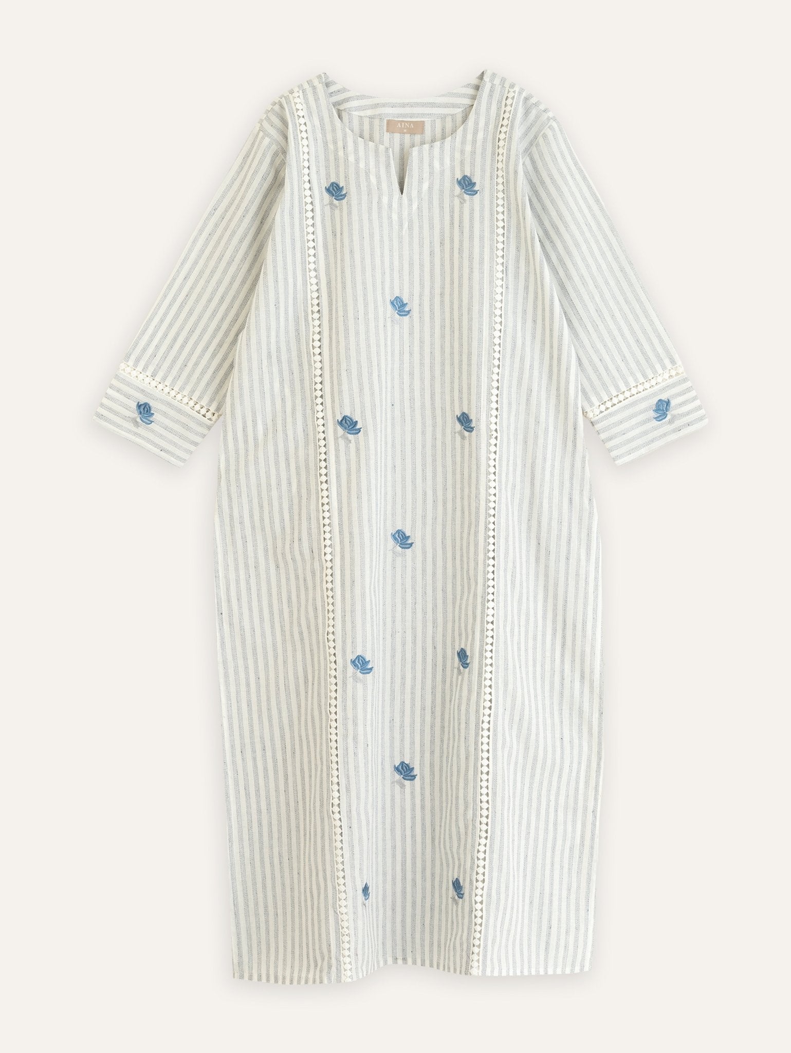 Bagisha Cotton Handloom Embroidered Straight Kurta - AINA