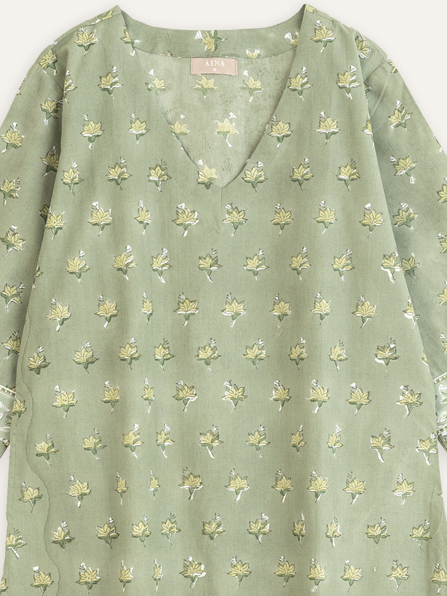 Bagya Cotton Block Printed Straight Kurta - AINA