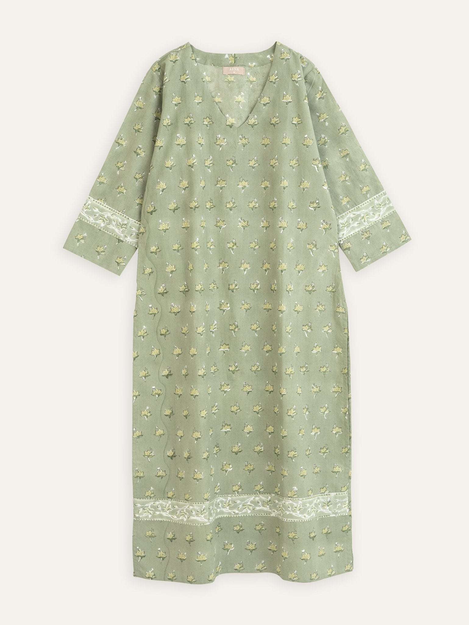 Bagya Cotton Block Printed Straight Kurta - AINA