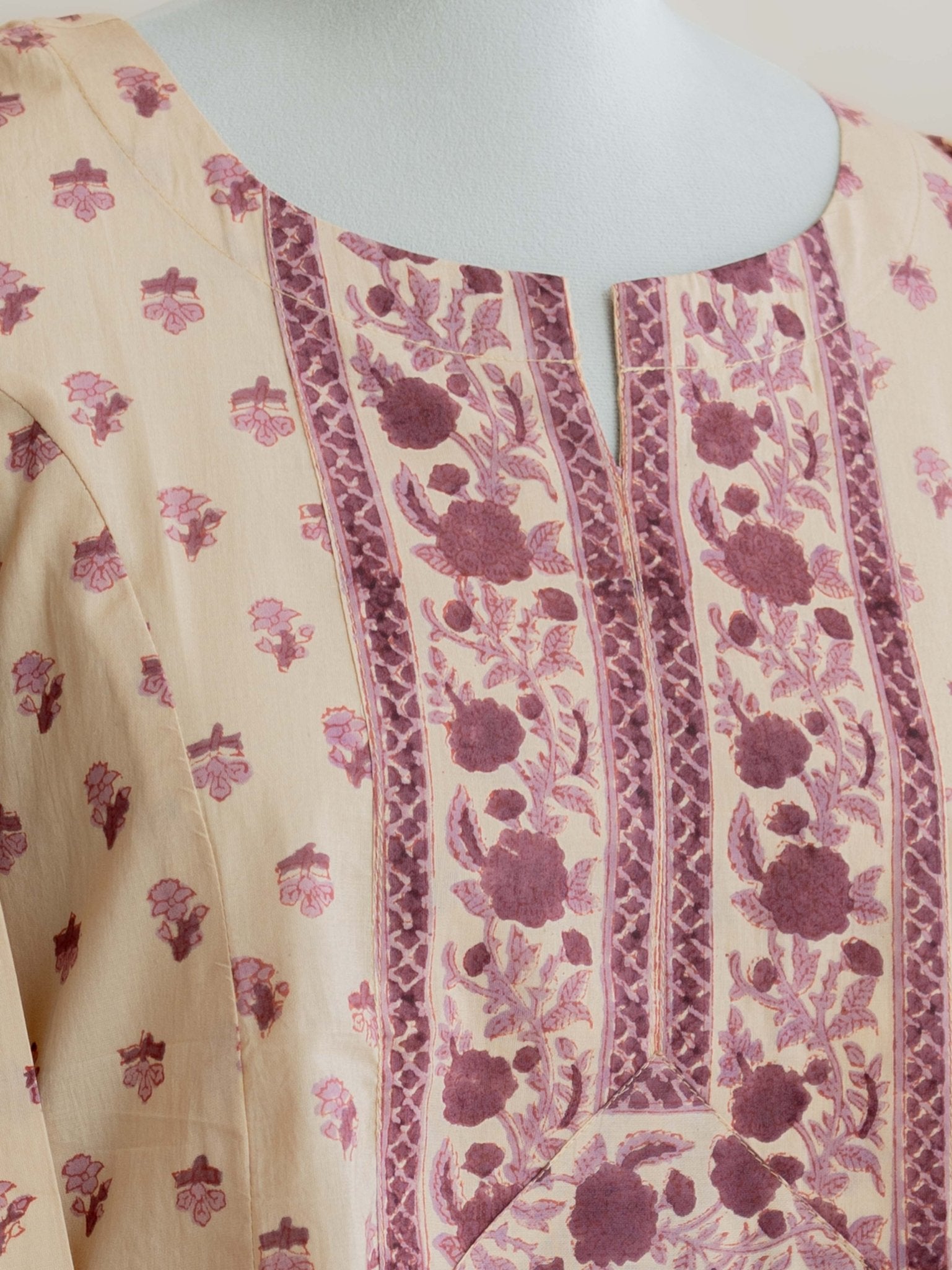Bhavnit Cotton Block Printed A - Line Kurta - AINA