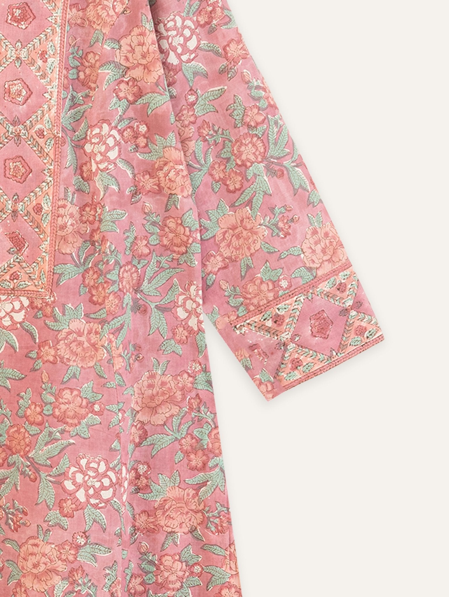 Bindu Cotton Block Printed A - Line Kurta - AINA
