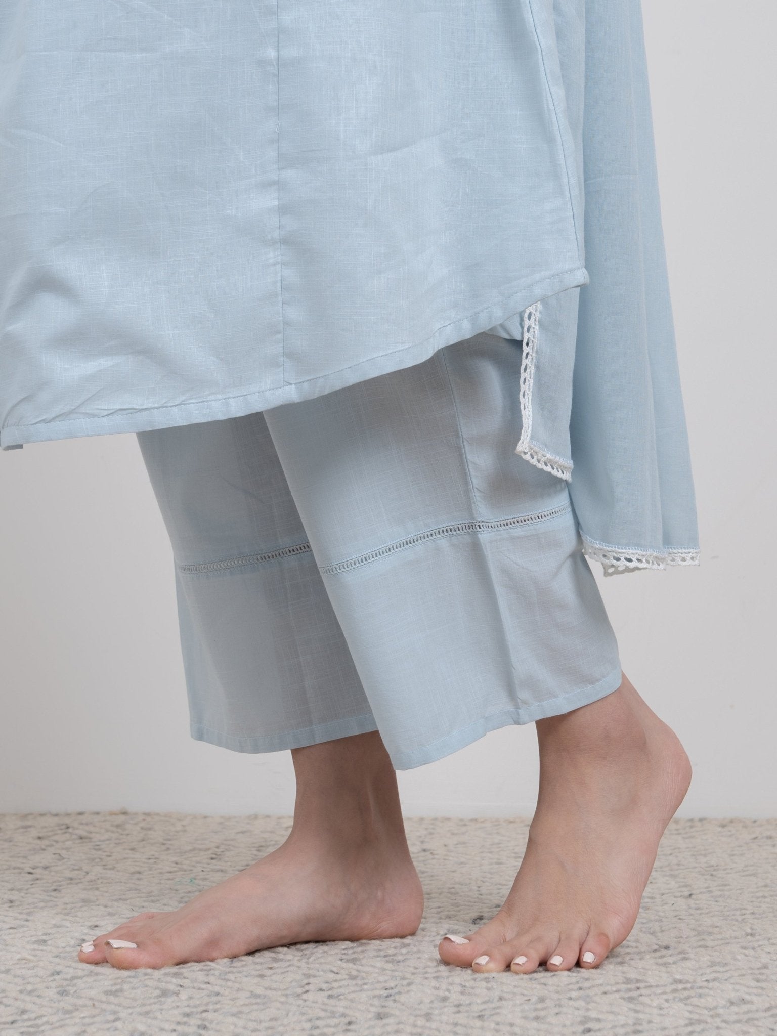 Bunah Cotton Embroidered A - Line Suit Set - AINA