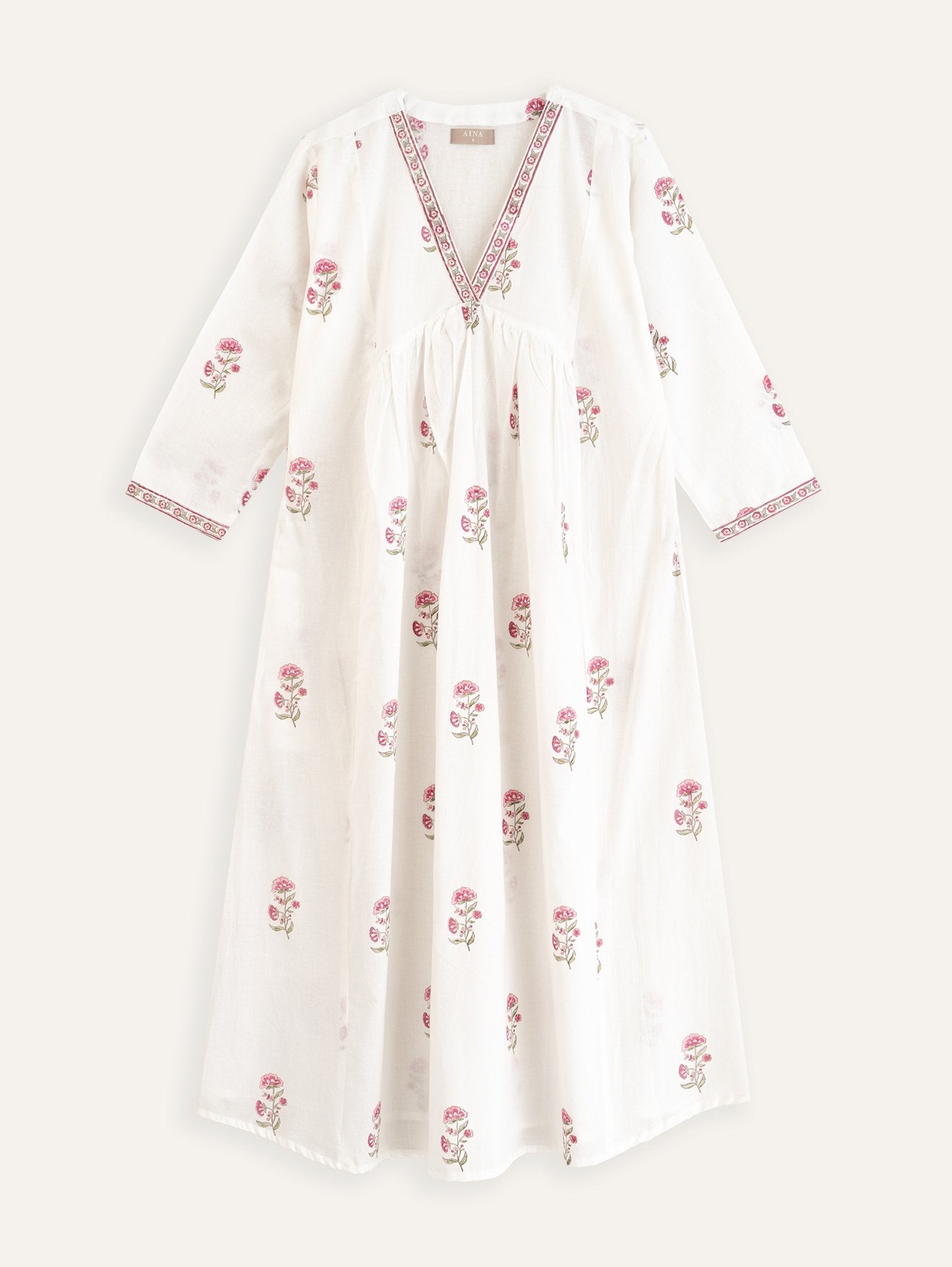 Celine Cotton Block Printed A - Line Kurta - AINA
