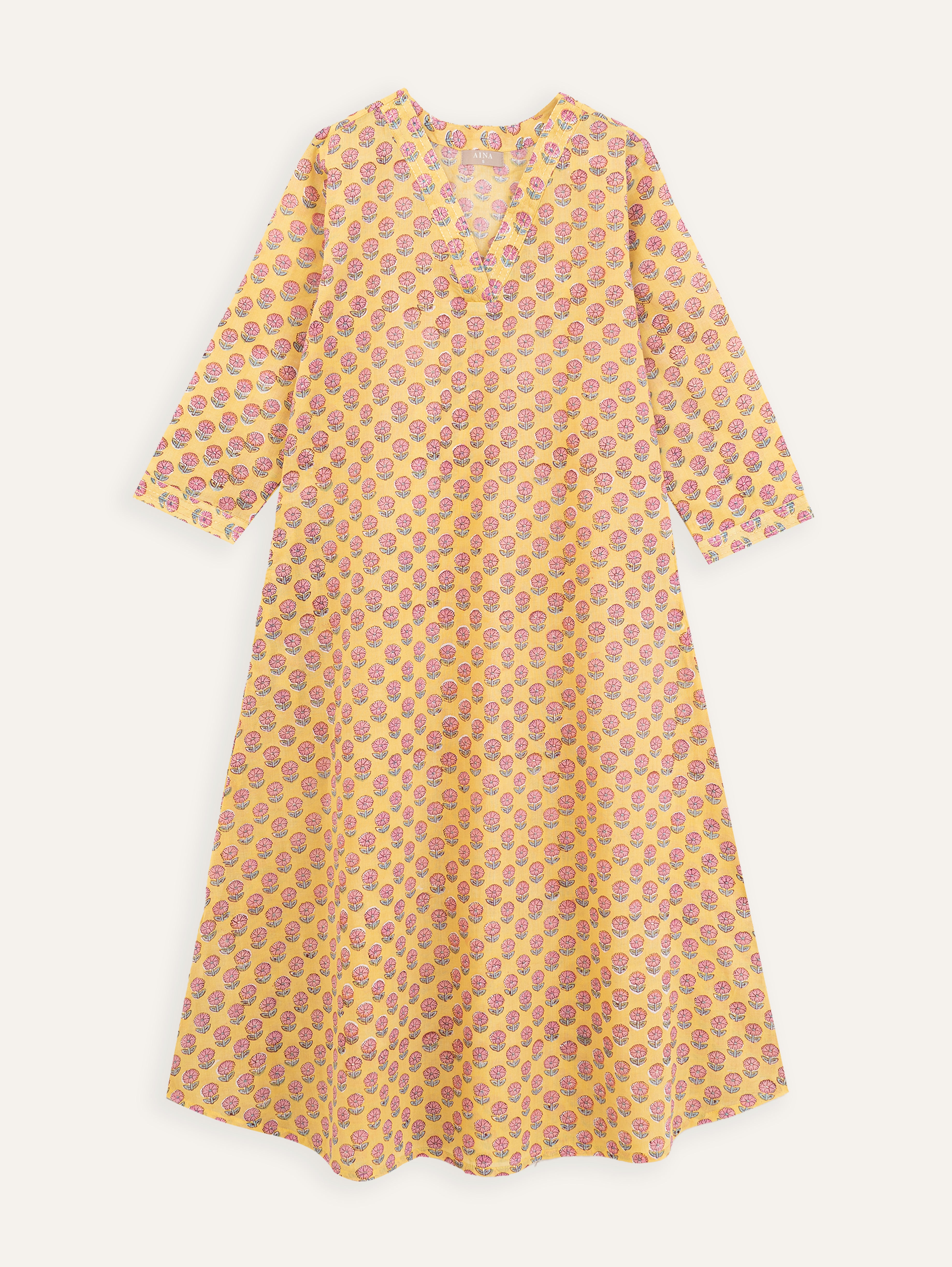 Iriene Cotton Block Printed A-Line Kurta