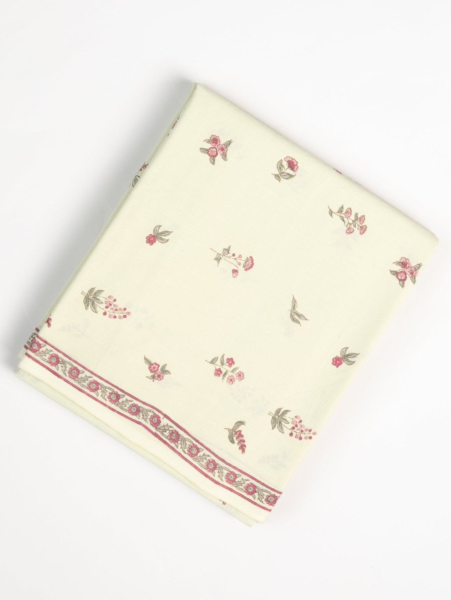 Cotton Block Printed Unstitched Suit Set - 3 Piece - AINA