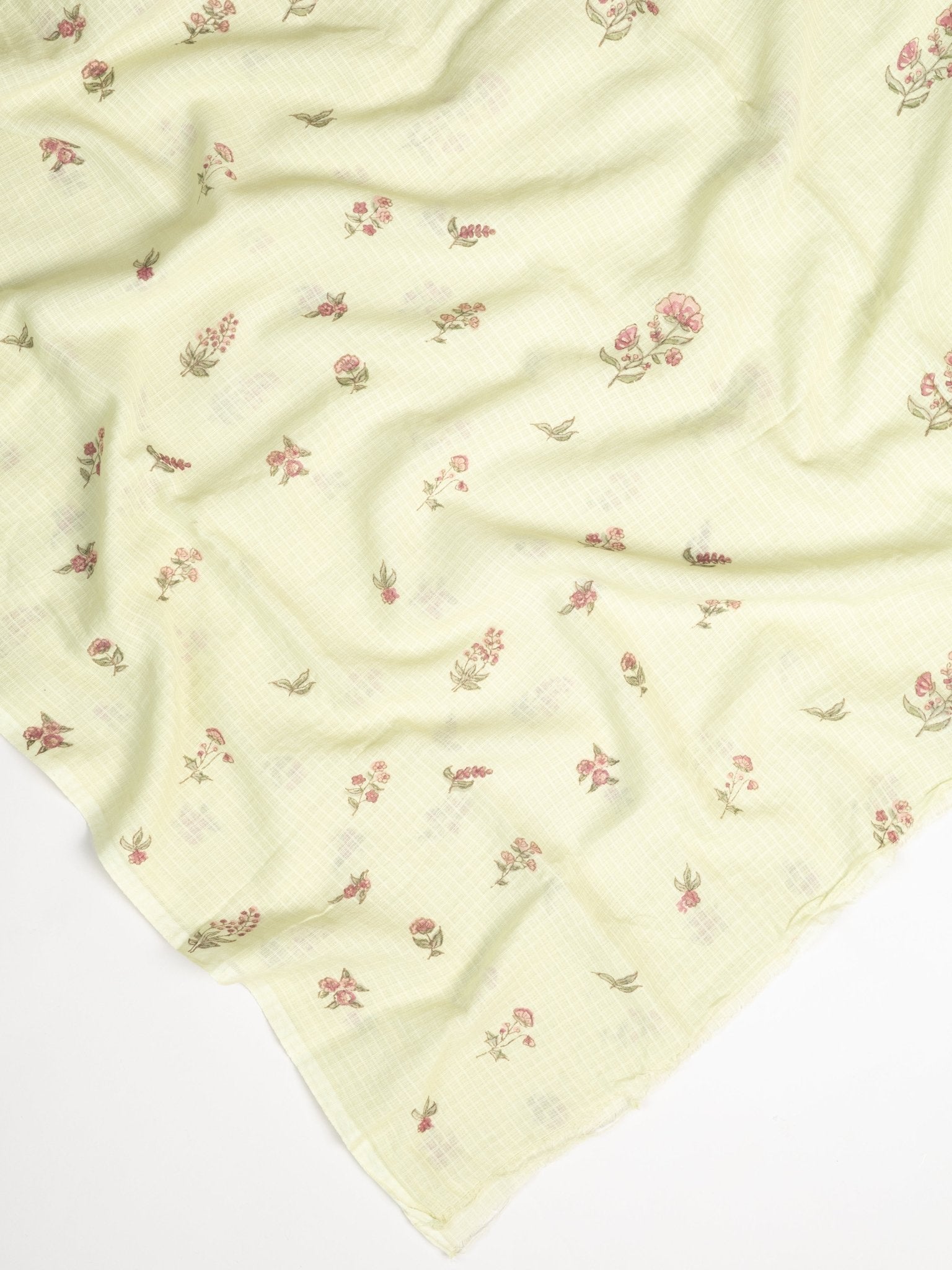 Cotton Block Printed Unstitched Suit Set - 3 Piece - AINA