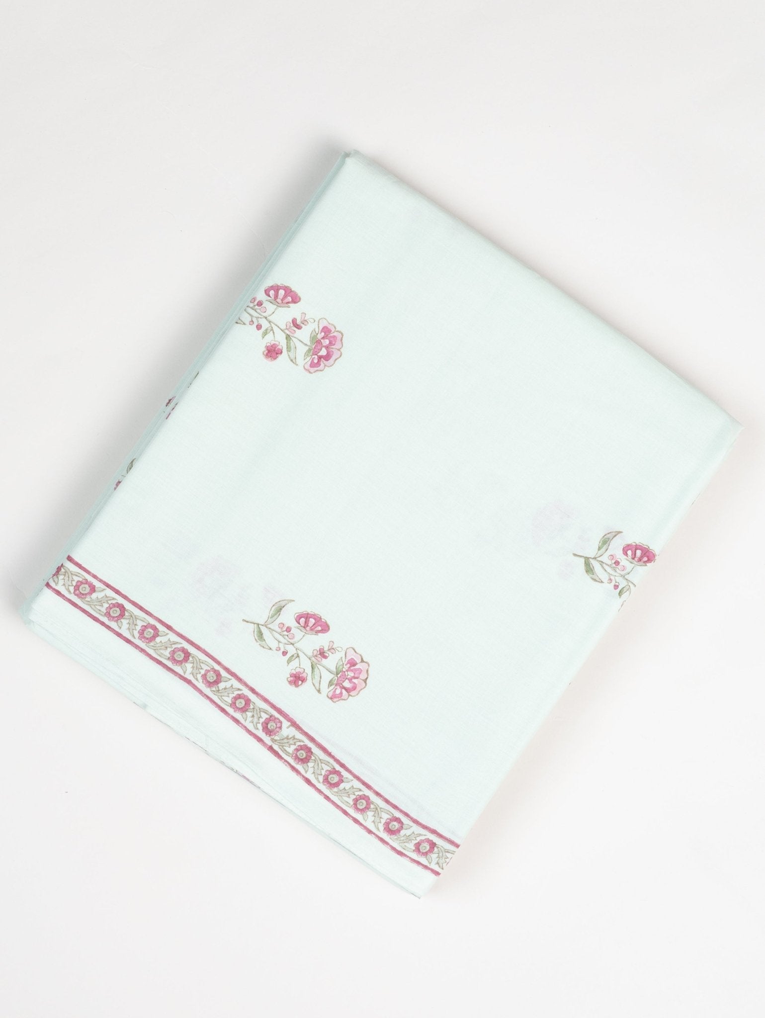 Cotton Block Printed Unstitched Suit Set - 3 Piece - AINA
