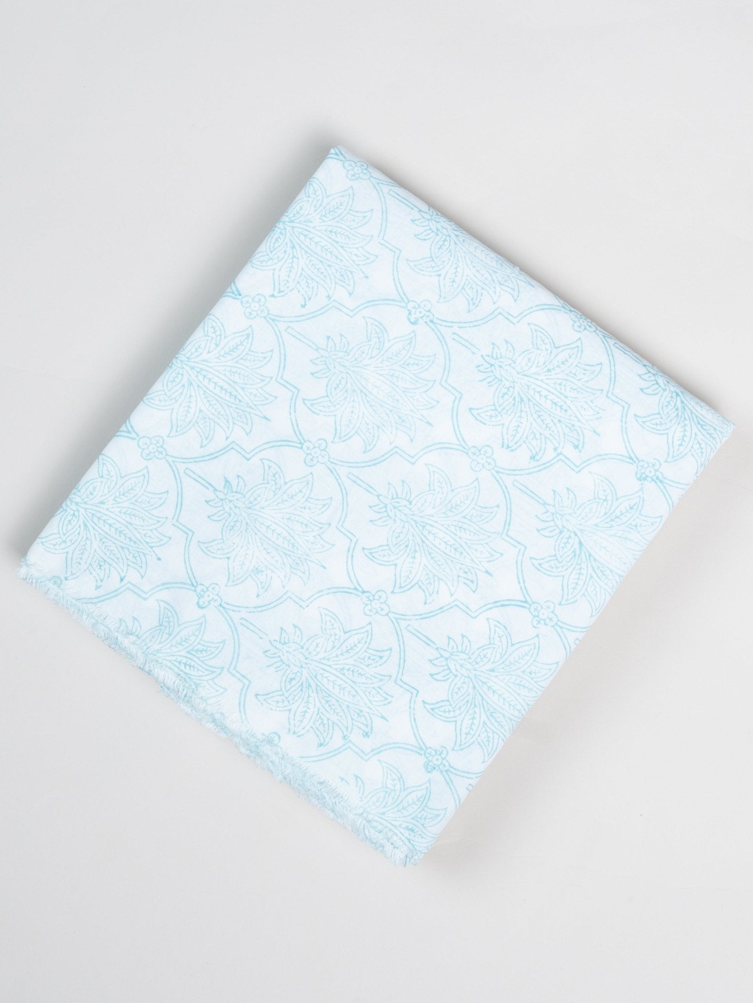 Cotton Block Printed Unstitched Suit Set - 3 Piece - AINA