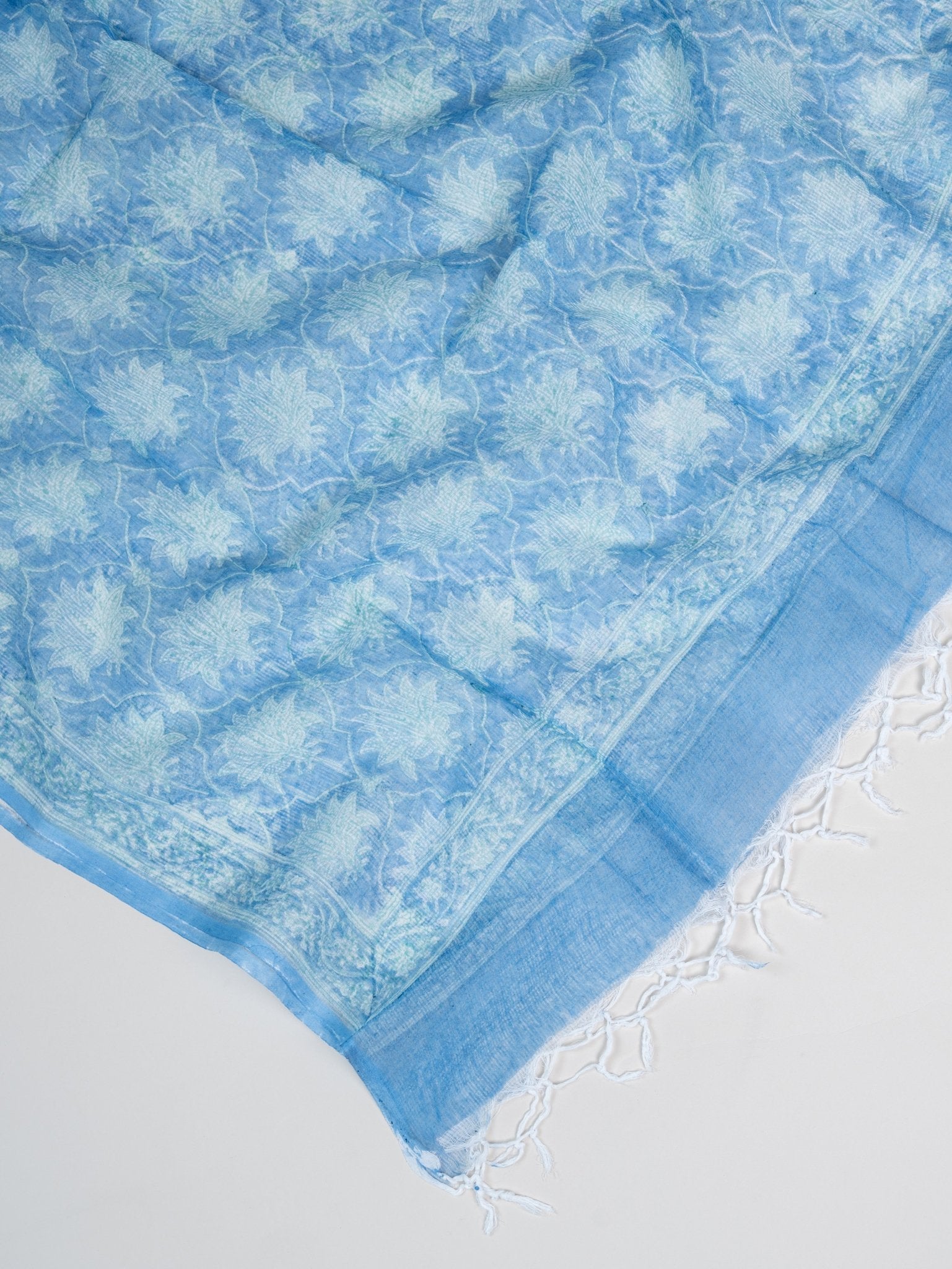 Cotton Block Printed Unstitched Suit Set - 3 Piece - AINA