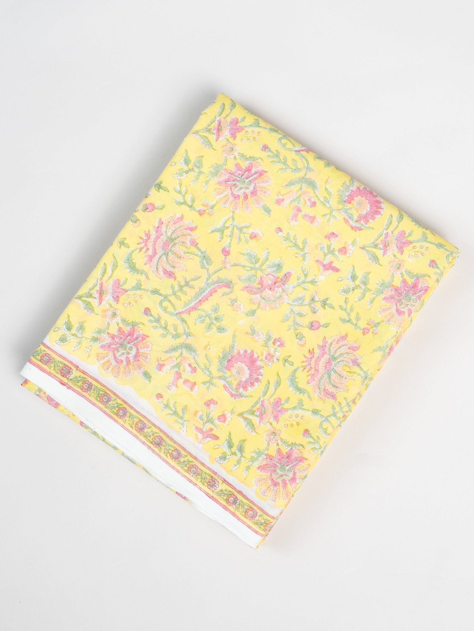 Cotton Block Printed Unstitched Suit Set - 3 Piece - AINA