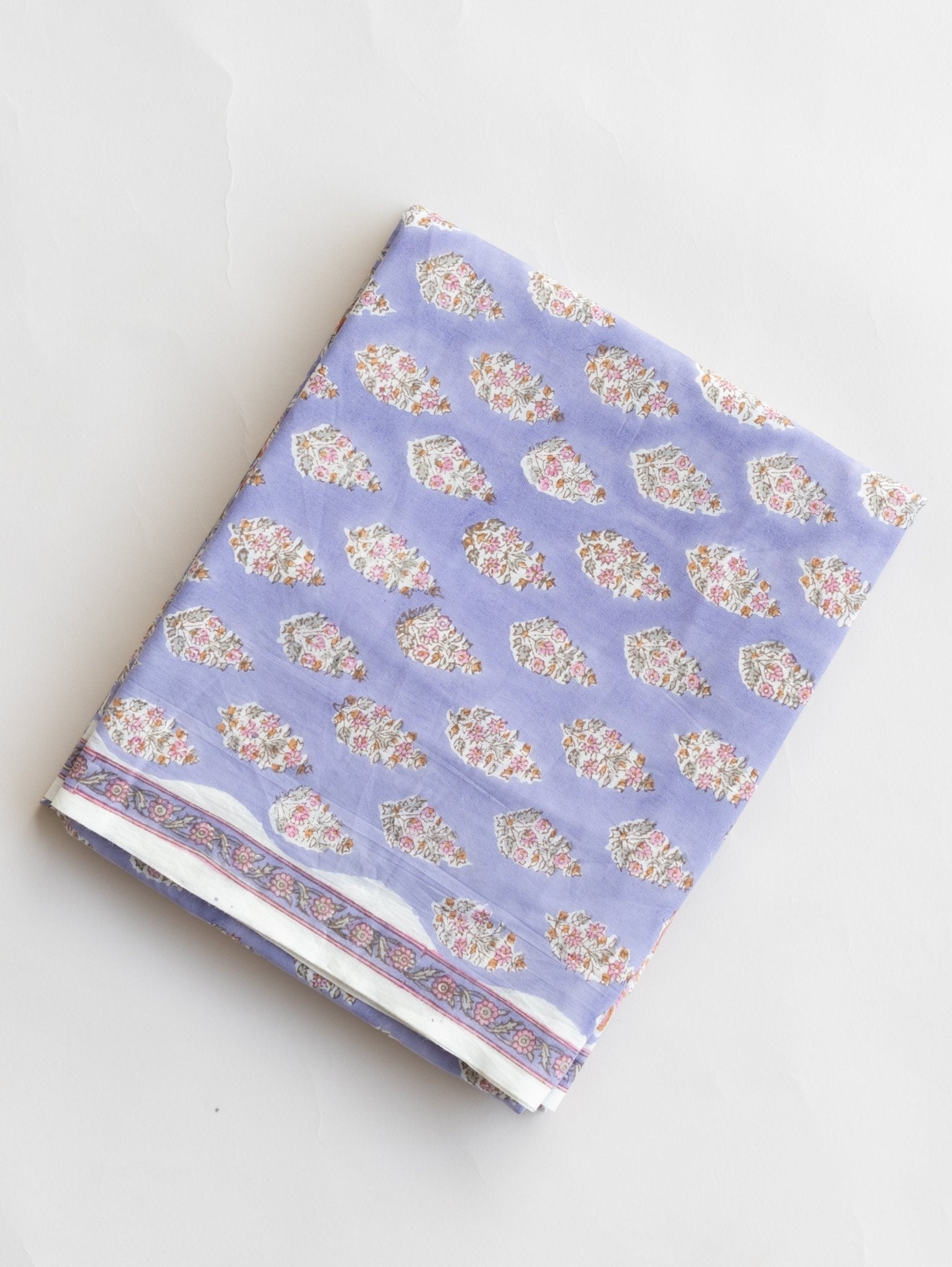 Cotton Block Printed Unstitched Suit Set - 3 Piece - AINA