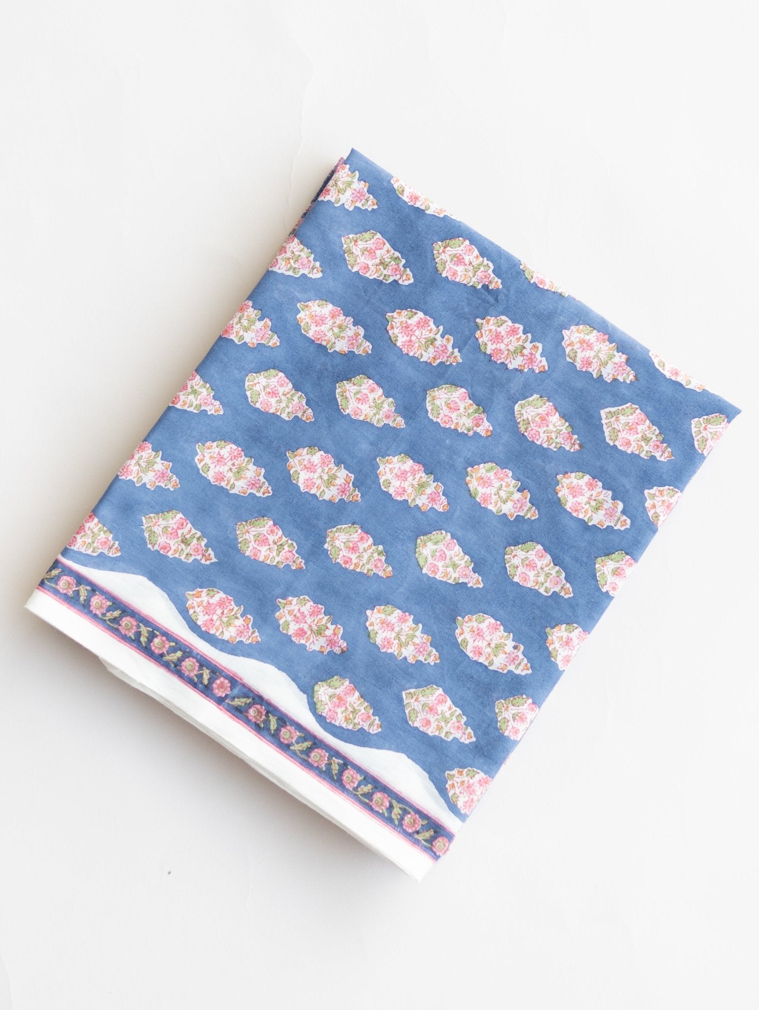 Cotton Block Printed Unstitched Suit Set - 3 Piece - AINA