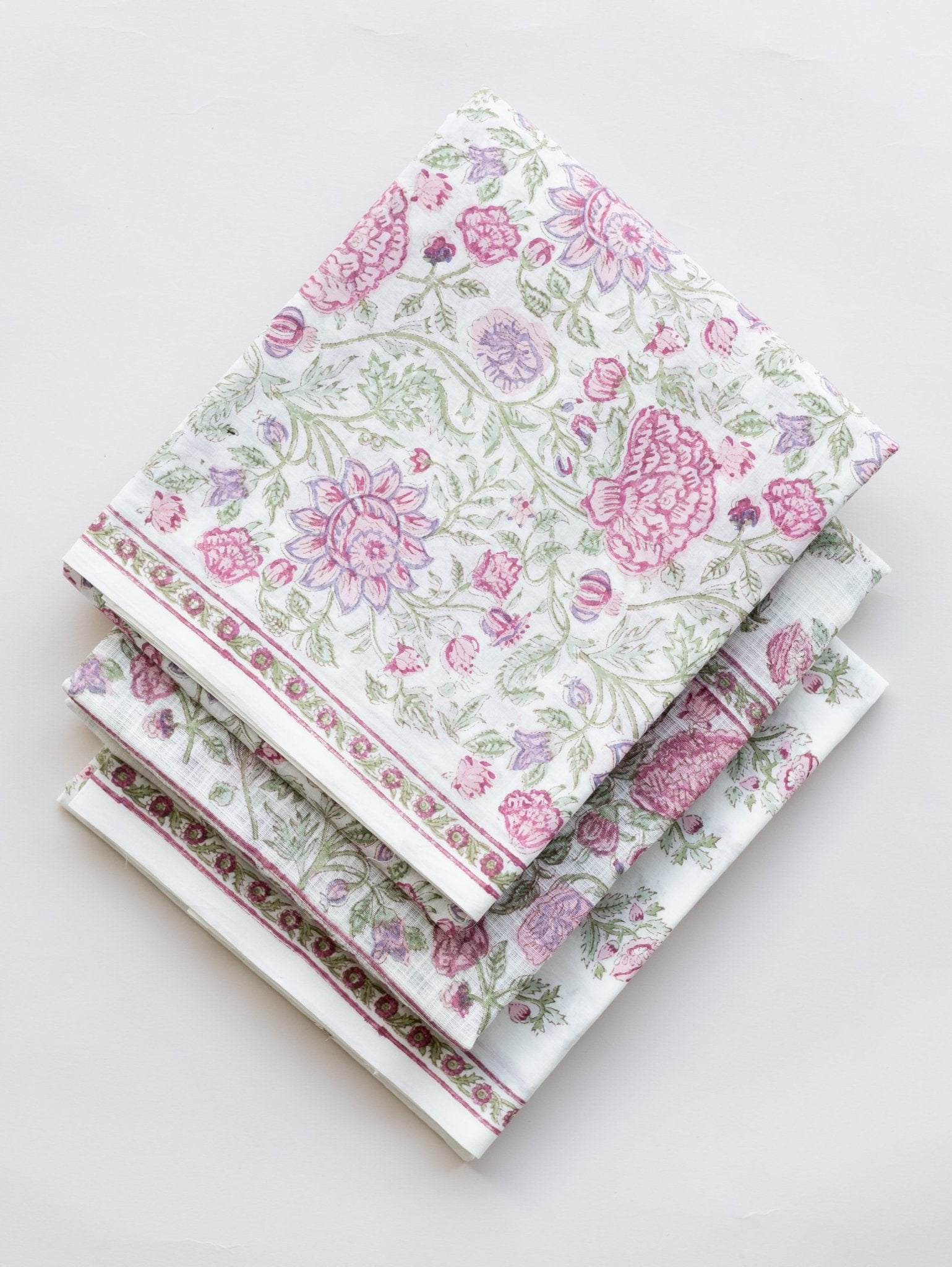 Cotton Block Printed Unstitched Suit Set - 3 Piece - AINA