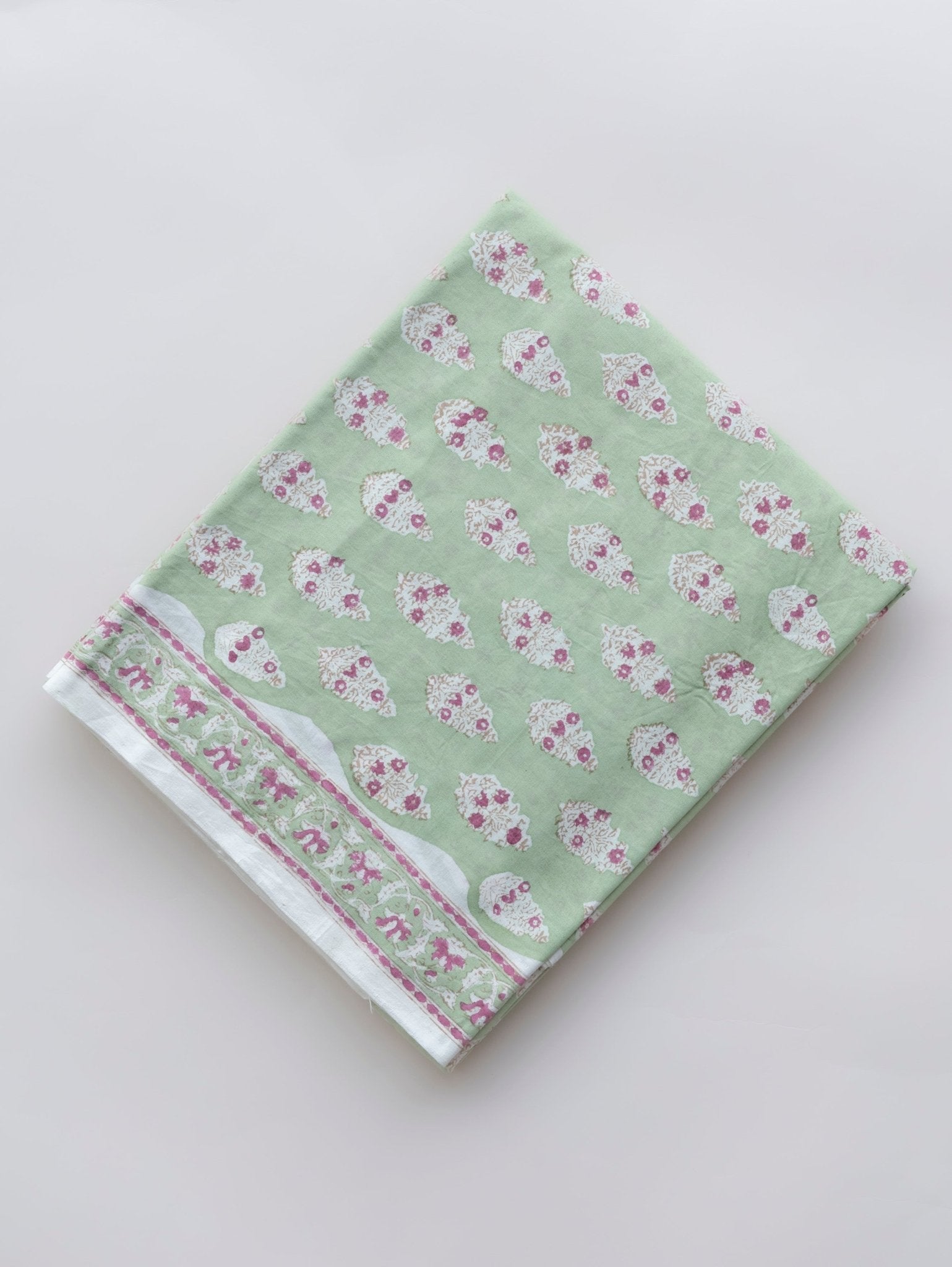 Cotton Block Printed Unstitched Suit Set - 3 Piece - AINA