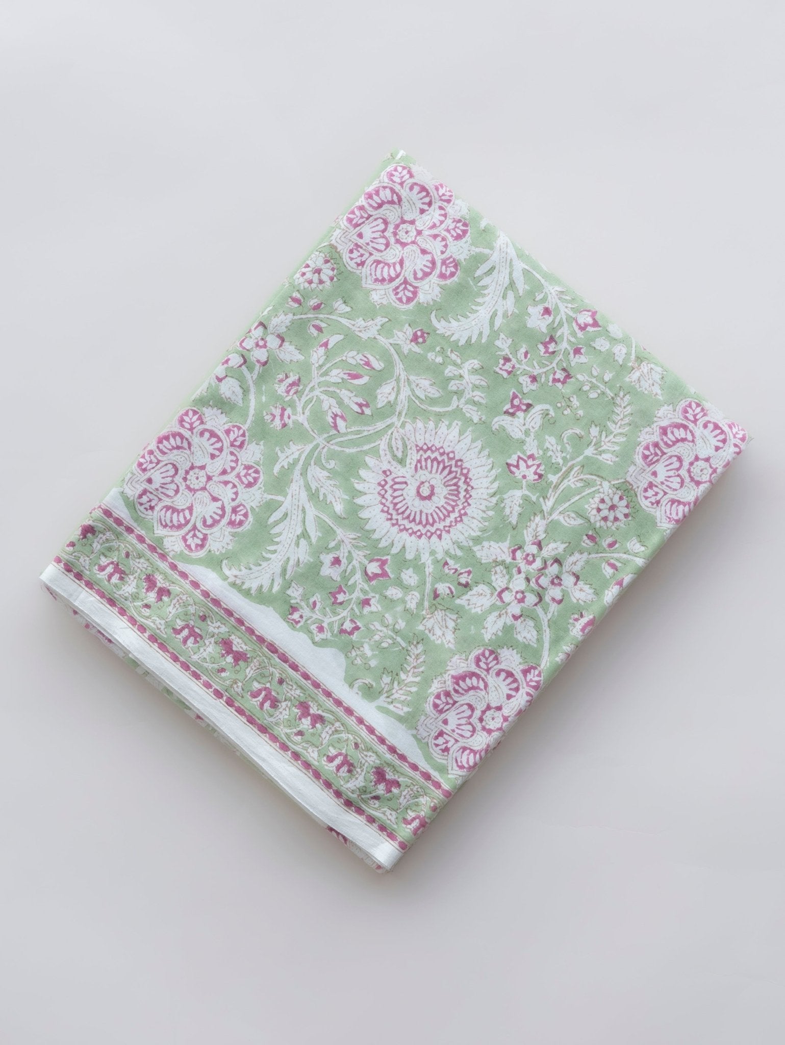 Cotton Block Printed Unstitched Suit Set - 3 Piece - AINA