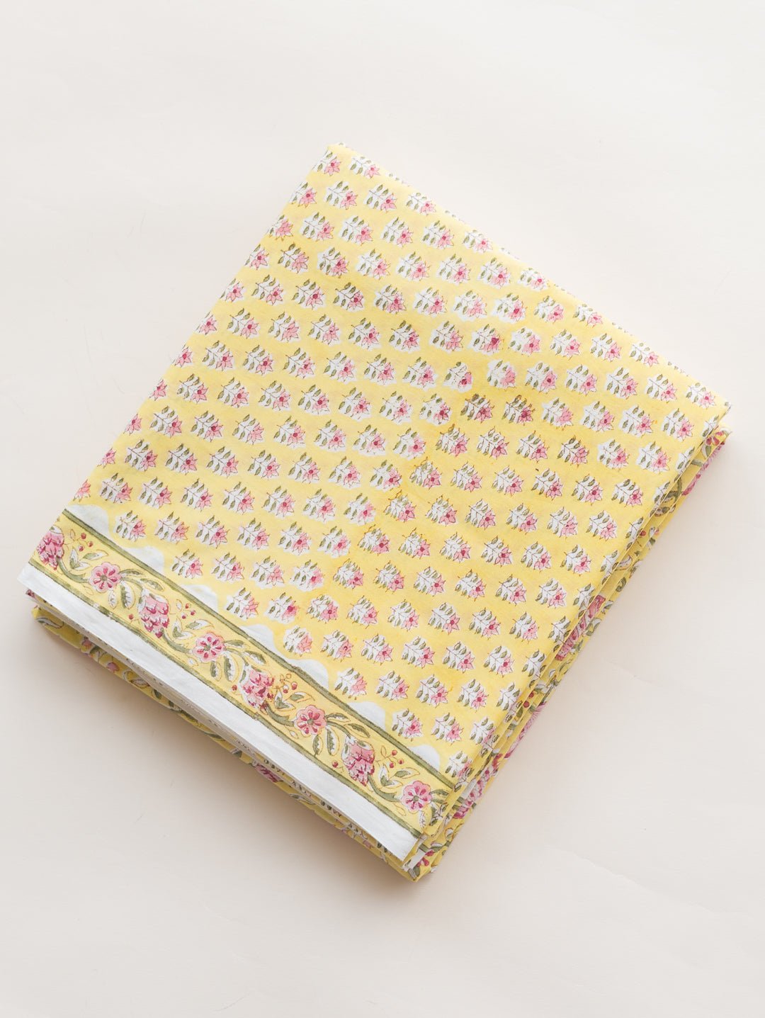 Cotton Block Printed Unstitched Suit Set - 3 Piece - AINA
