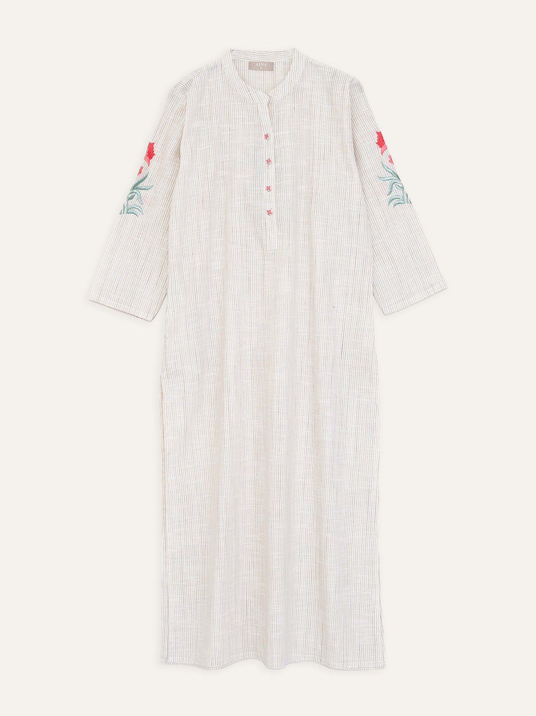 Cotton Embroidered Straight Kurta - AINA
