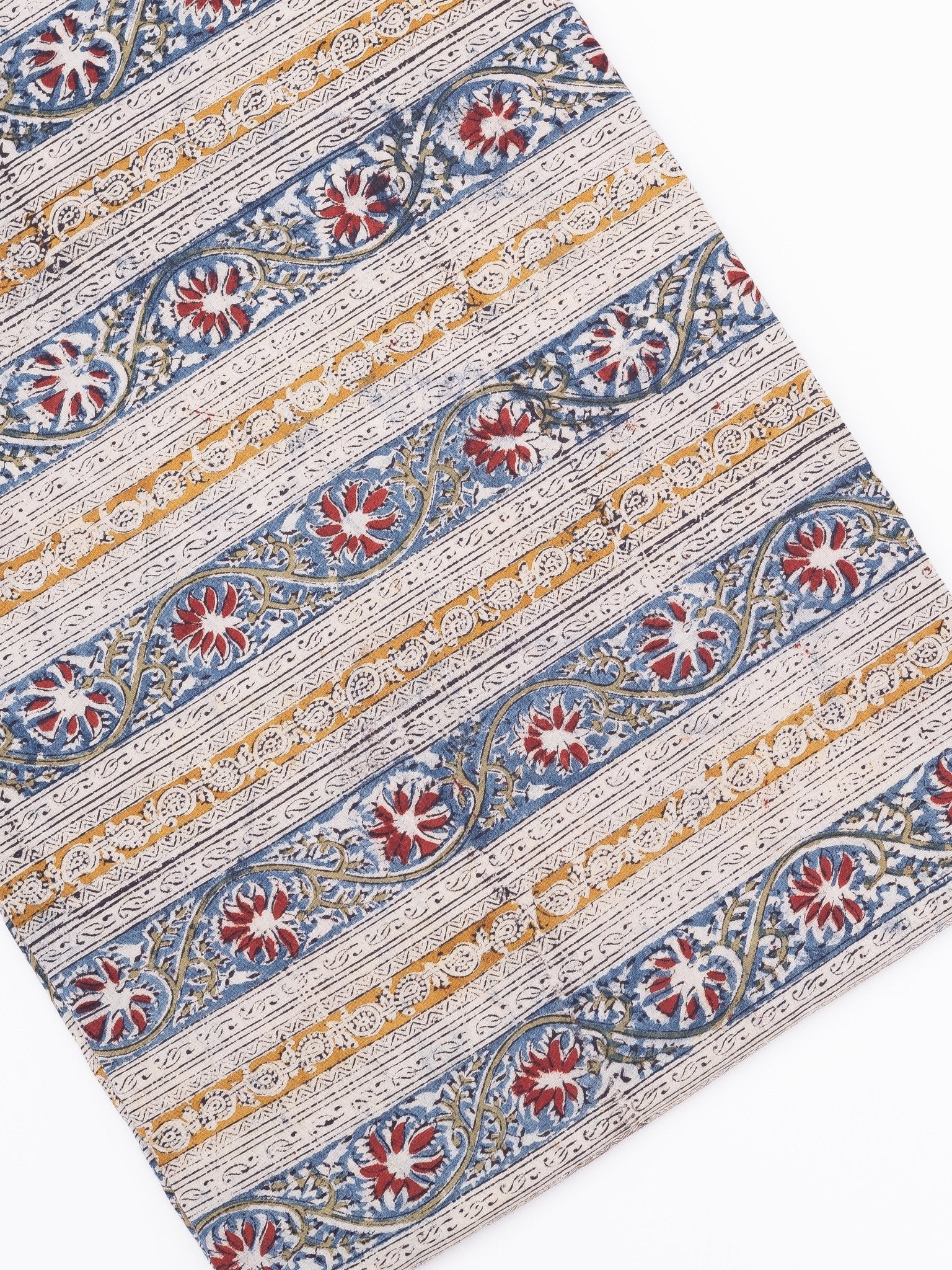 Cotton Kalamkari Block Print Fabric - AINA