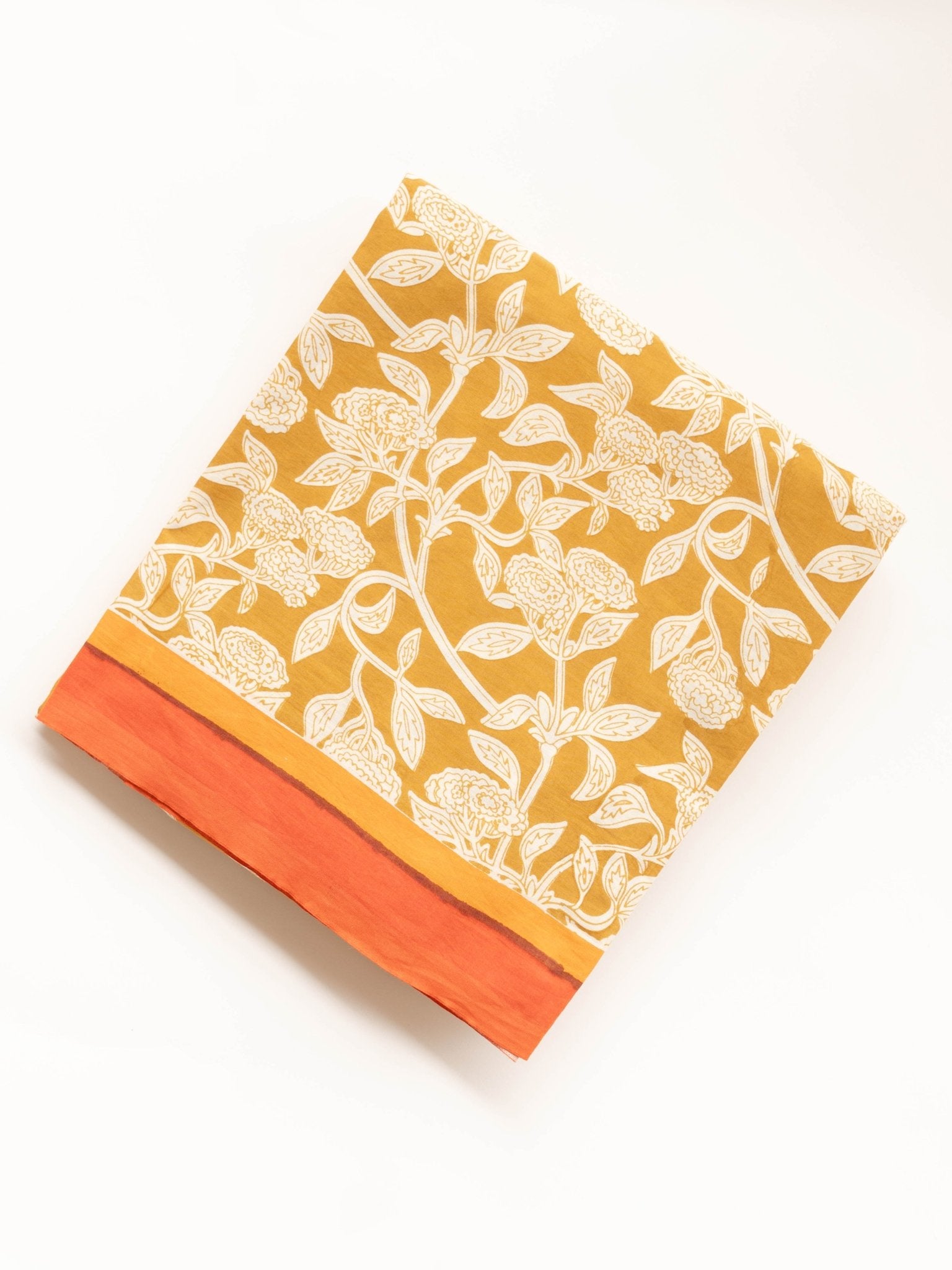 Cotton Mulmul Block Printed Unstitched Suit - 3 Piece - AINA