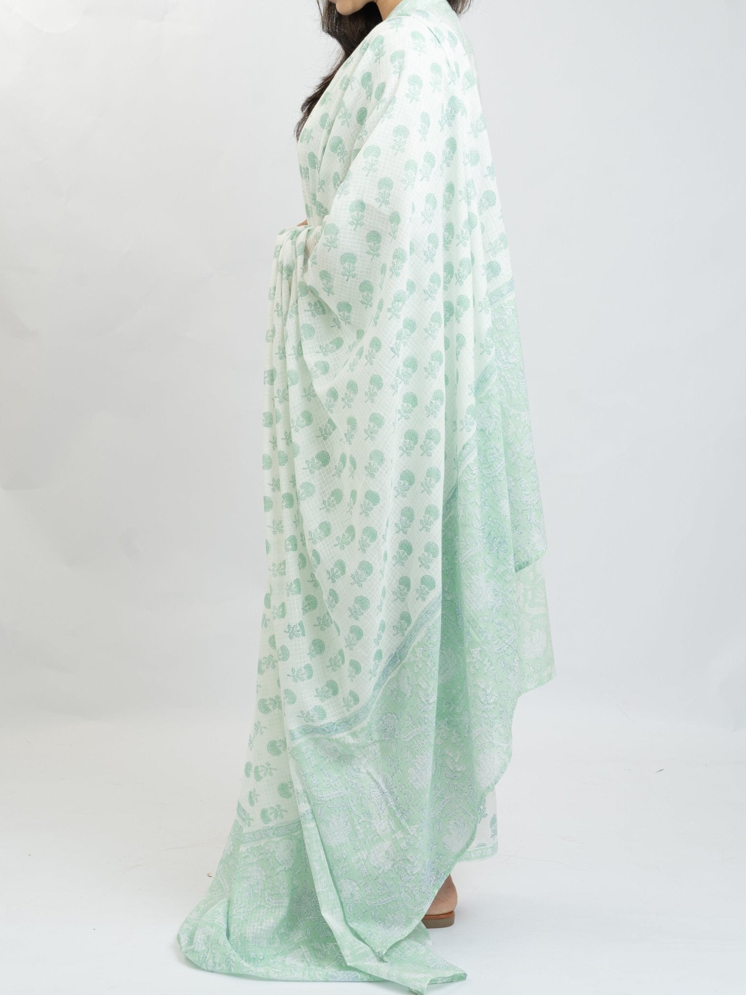 Dalia Cotton Block Printed Straight Suit Set - AINA