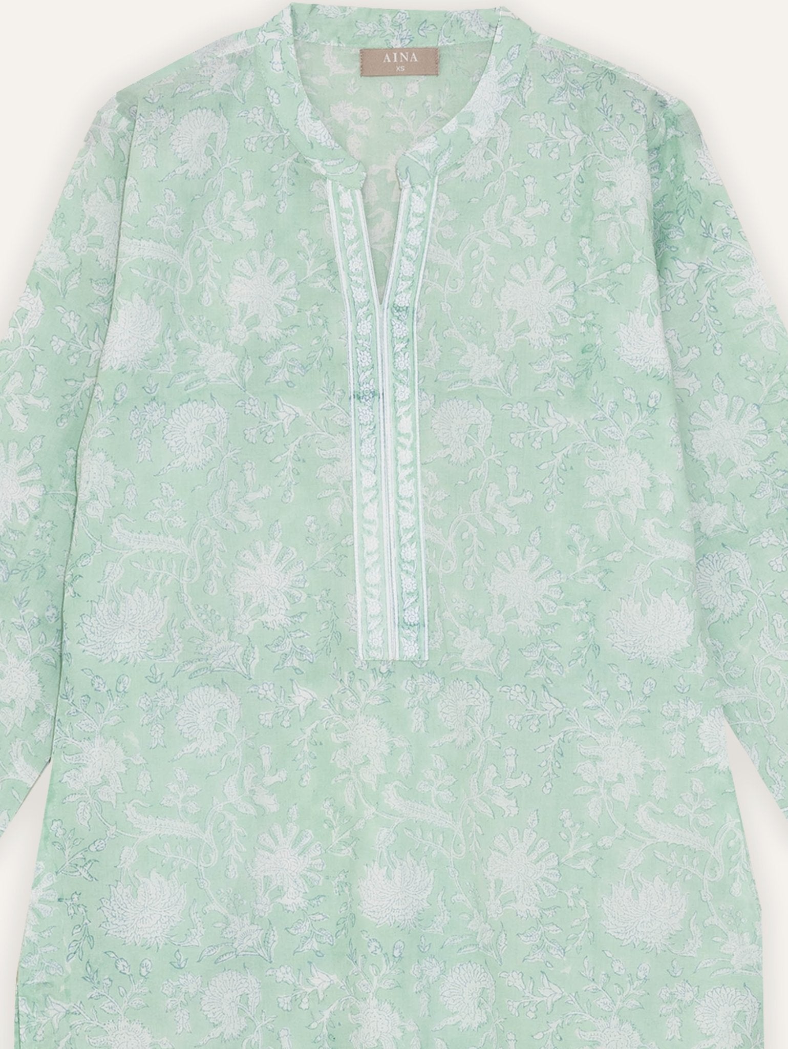 Dalia Cotton Block Printed Straight Suit Set - AINA