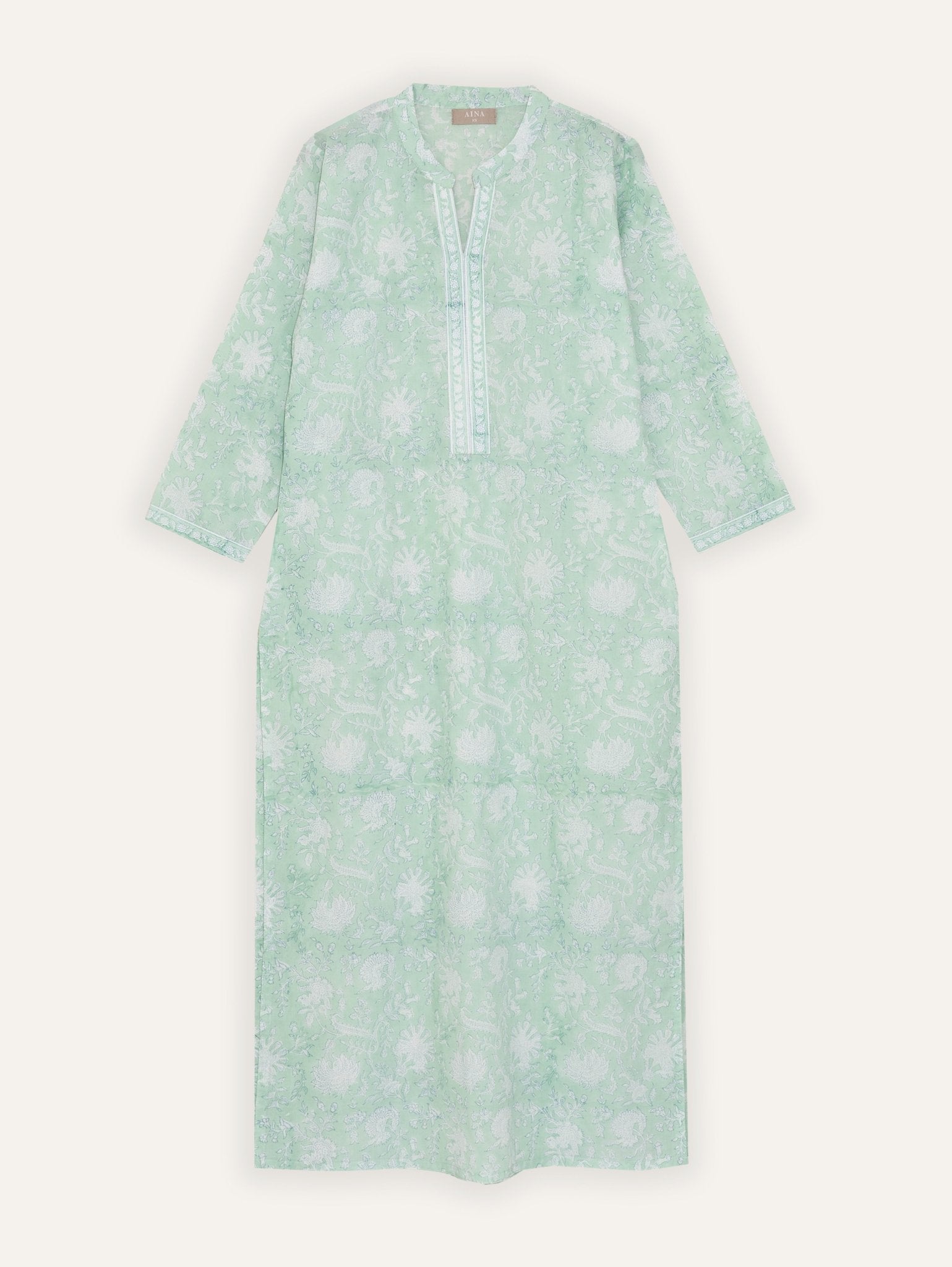Dalia Cotton Block Printed Straight Suit Set - AINA