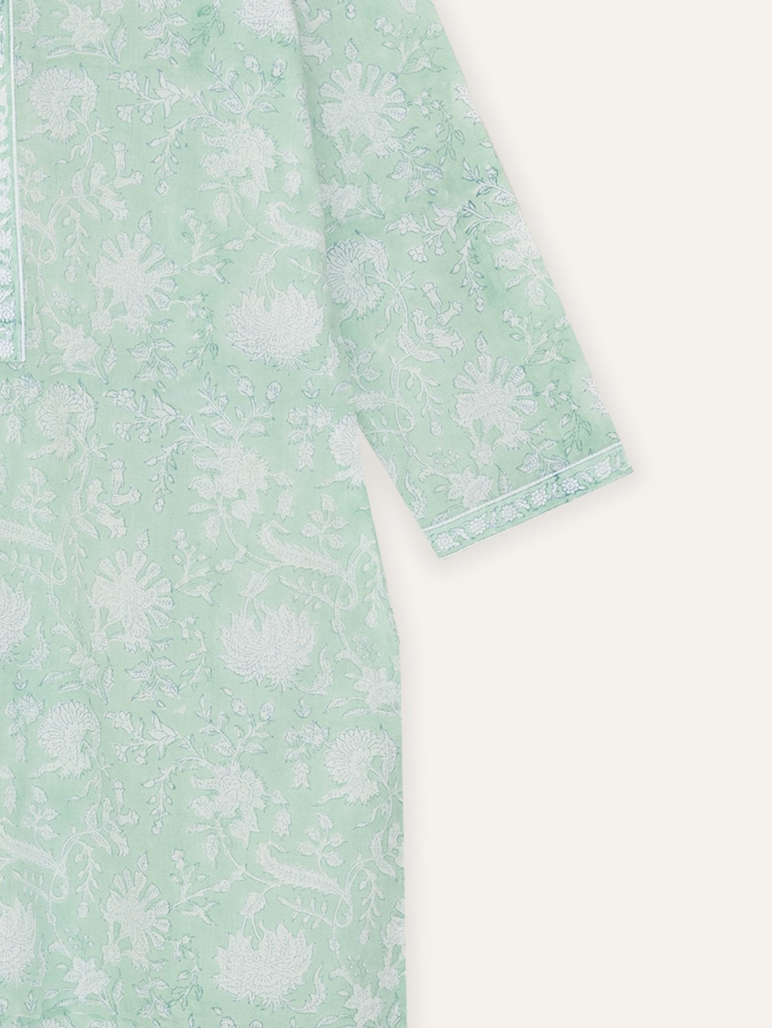 Dalia Cotton Block Printed Straight Suit Set - AINA