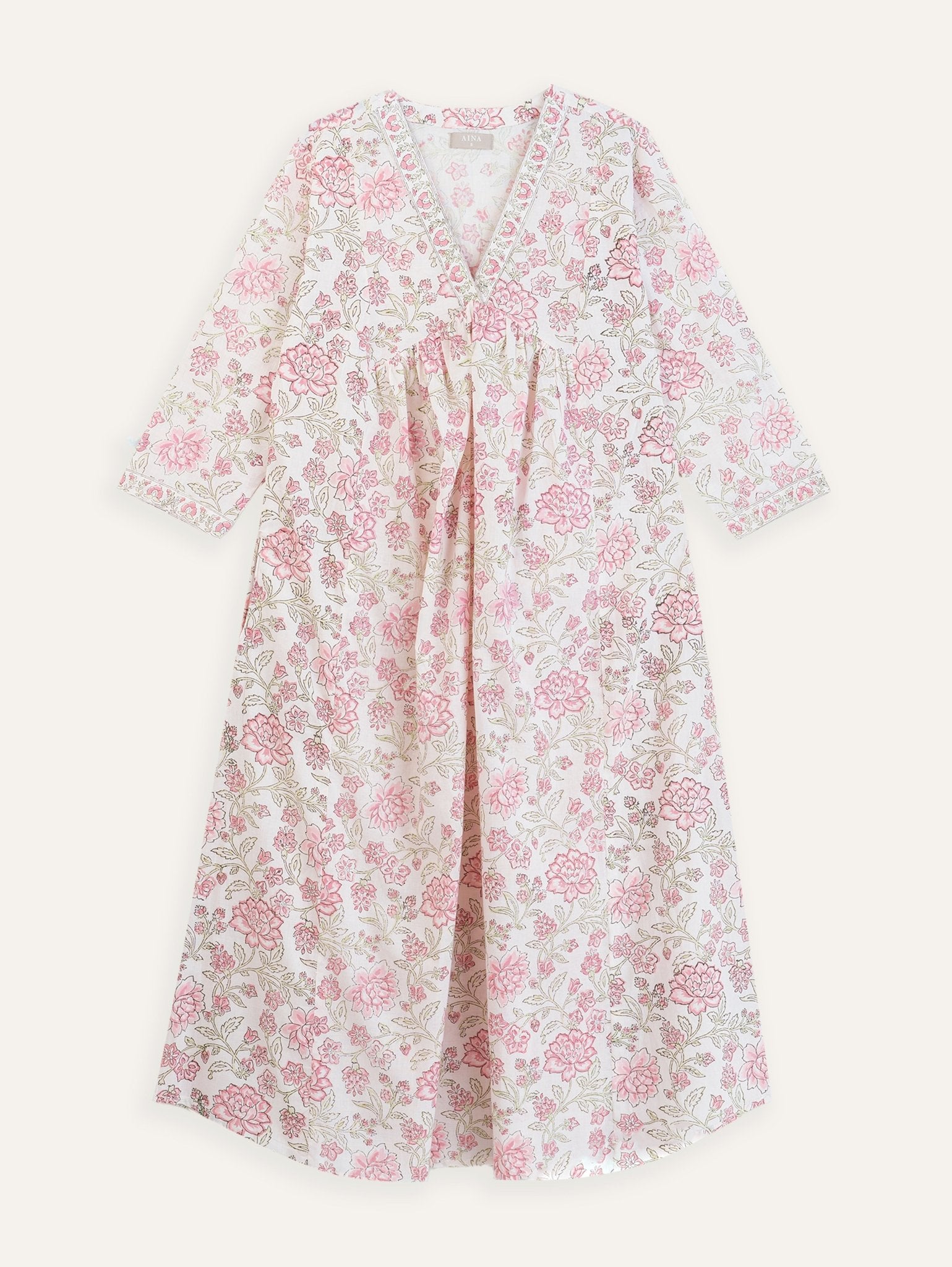 Darshana Cotton Block Printed A Line Kurta - AINA