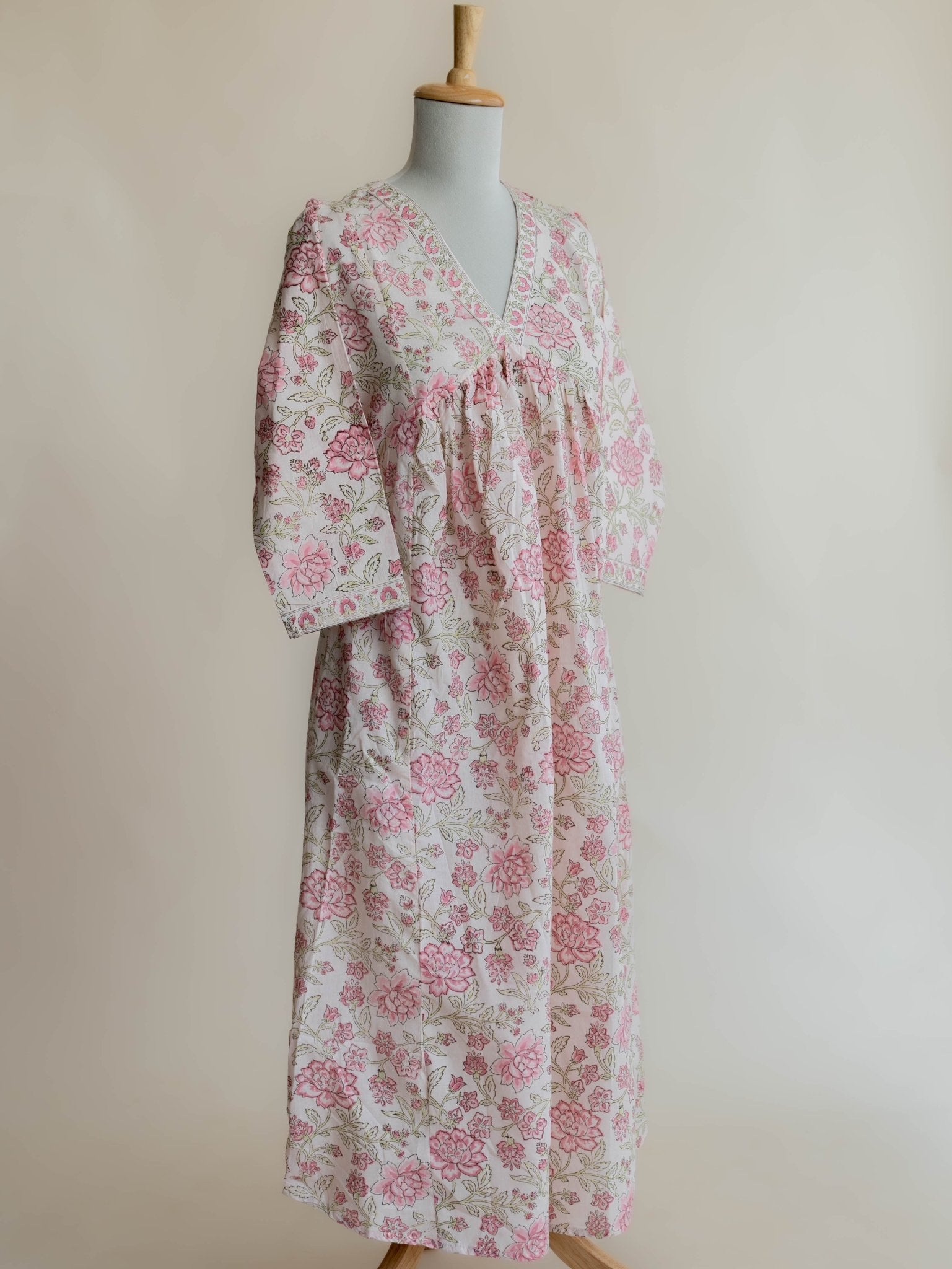Darshana Cotton Block Printed A Line Kurta - AINA