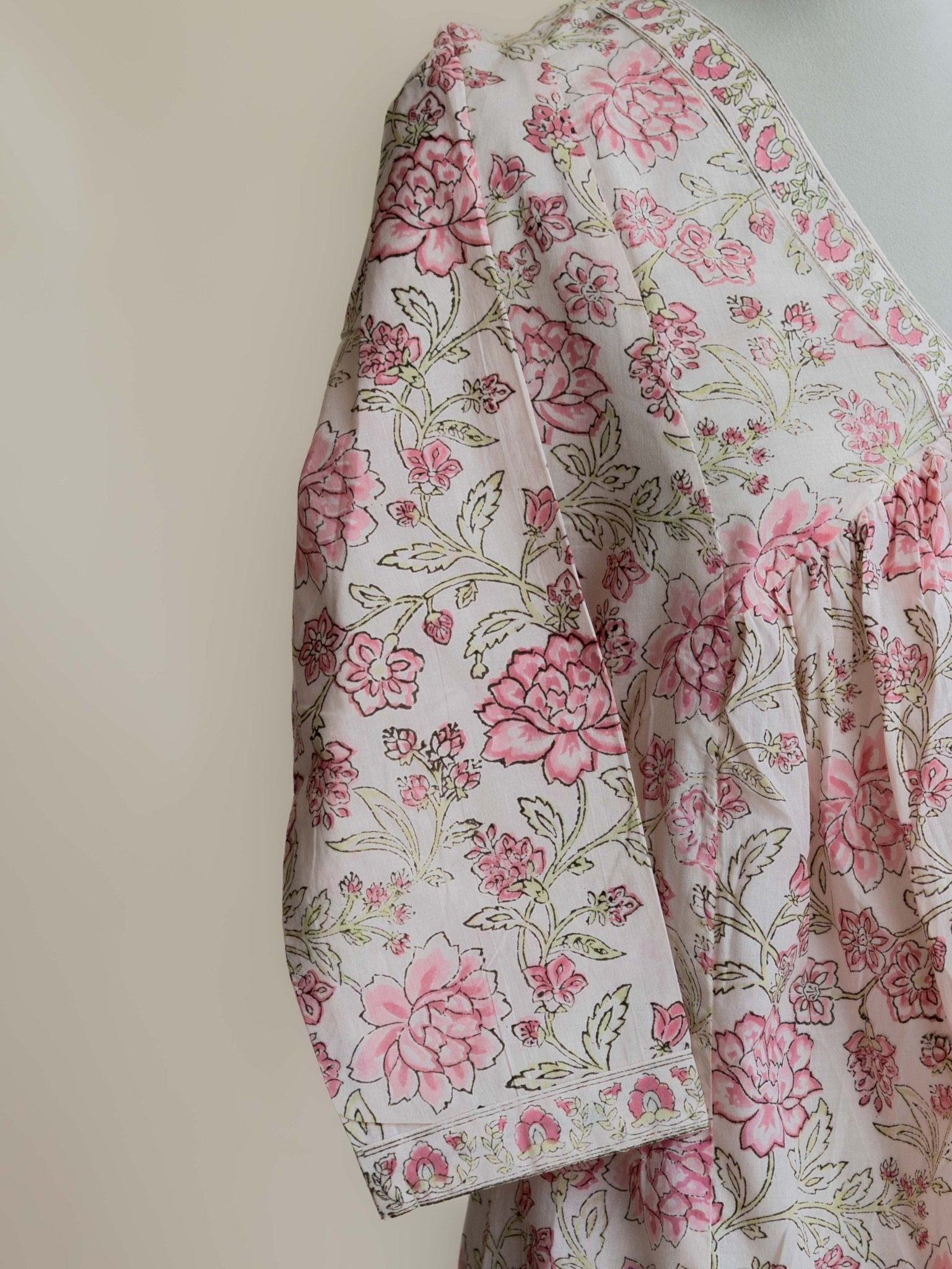 Darshana Cotton Block Printed A Line Kurta - AINA