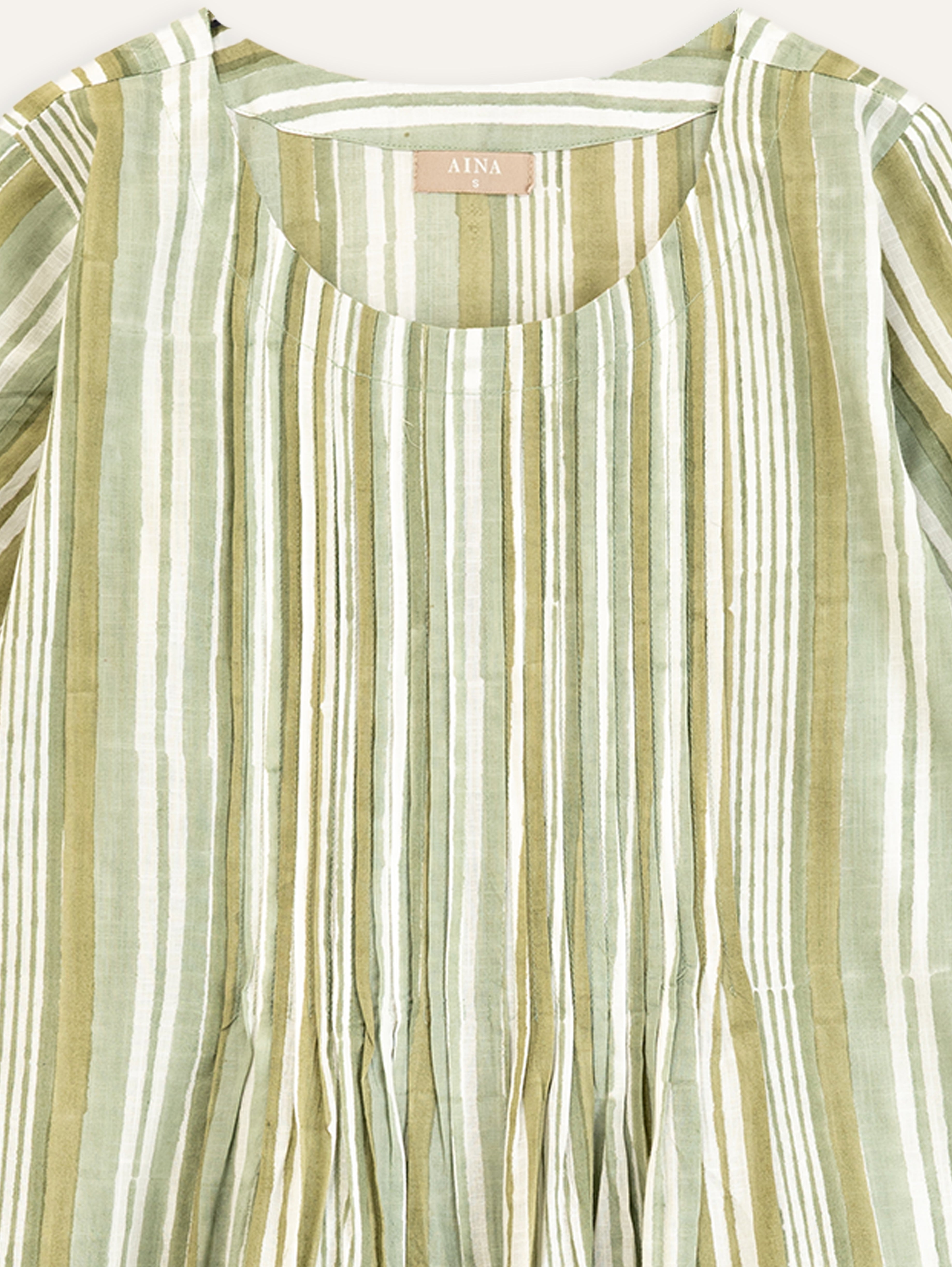 Aima Cotton Block Printed Embroidered A-Line Kurta