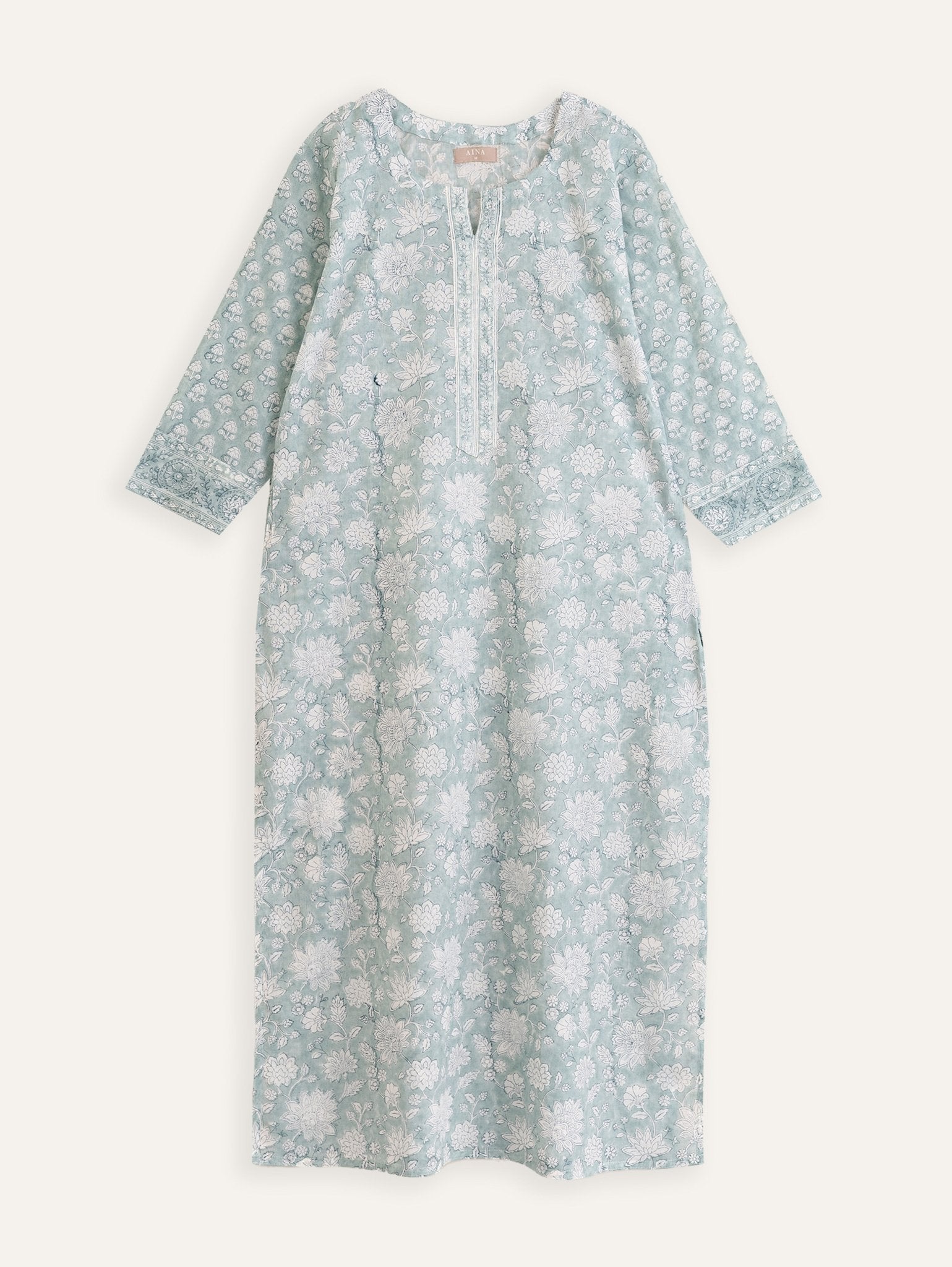 Deeva Cotton Block Printed Straight Kurta - AINA