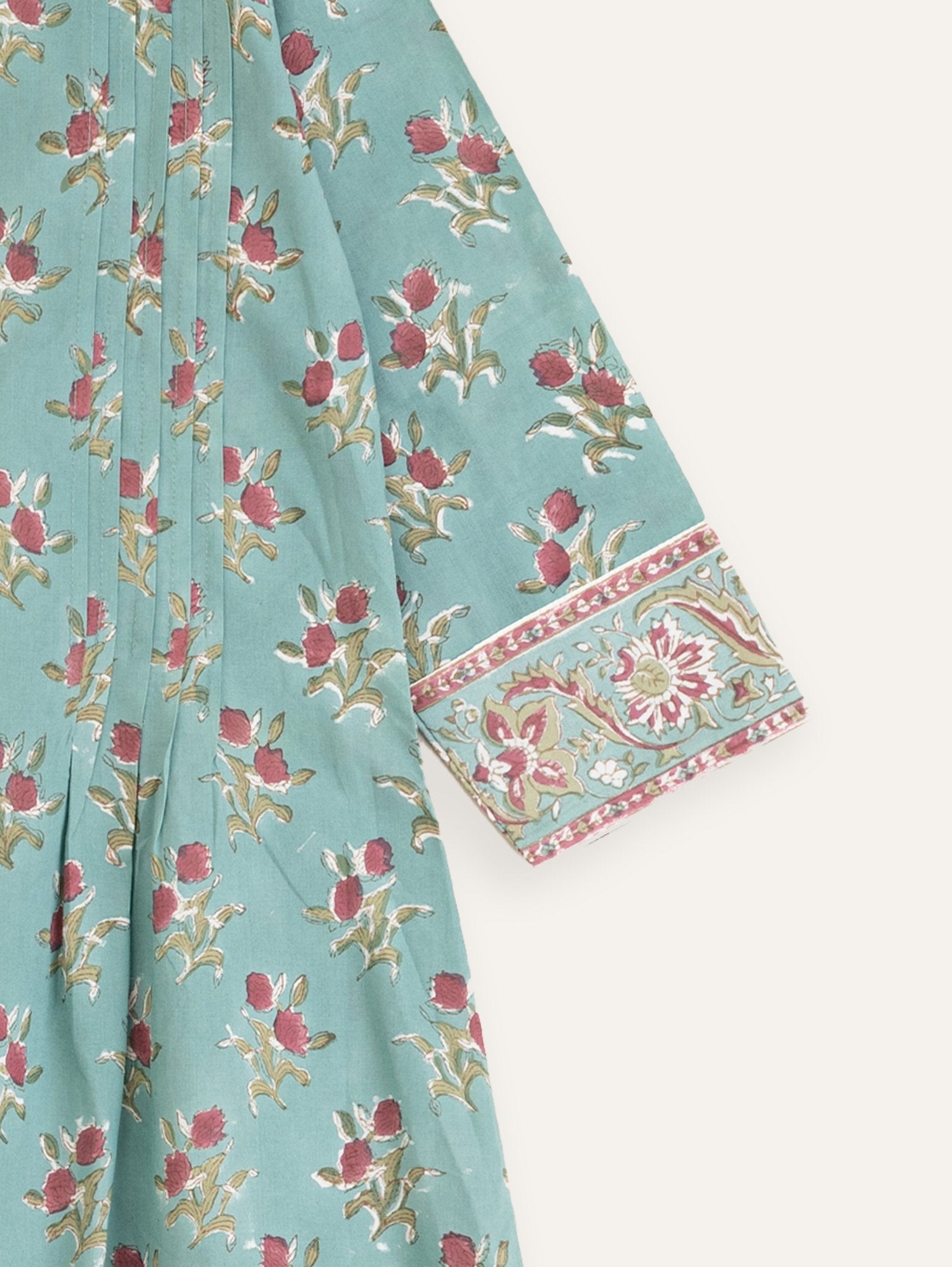 Devika Cotton Block Printed A - Line Kurta - AINA