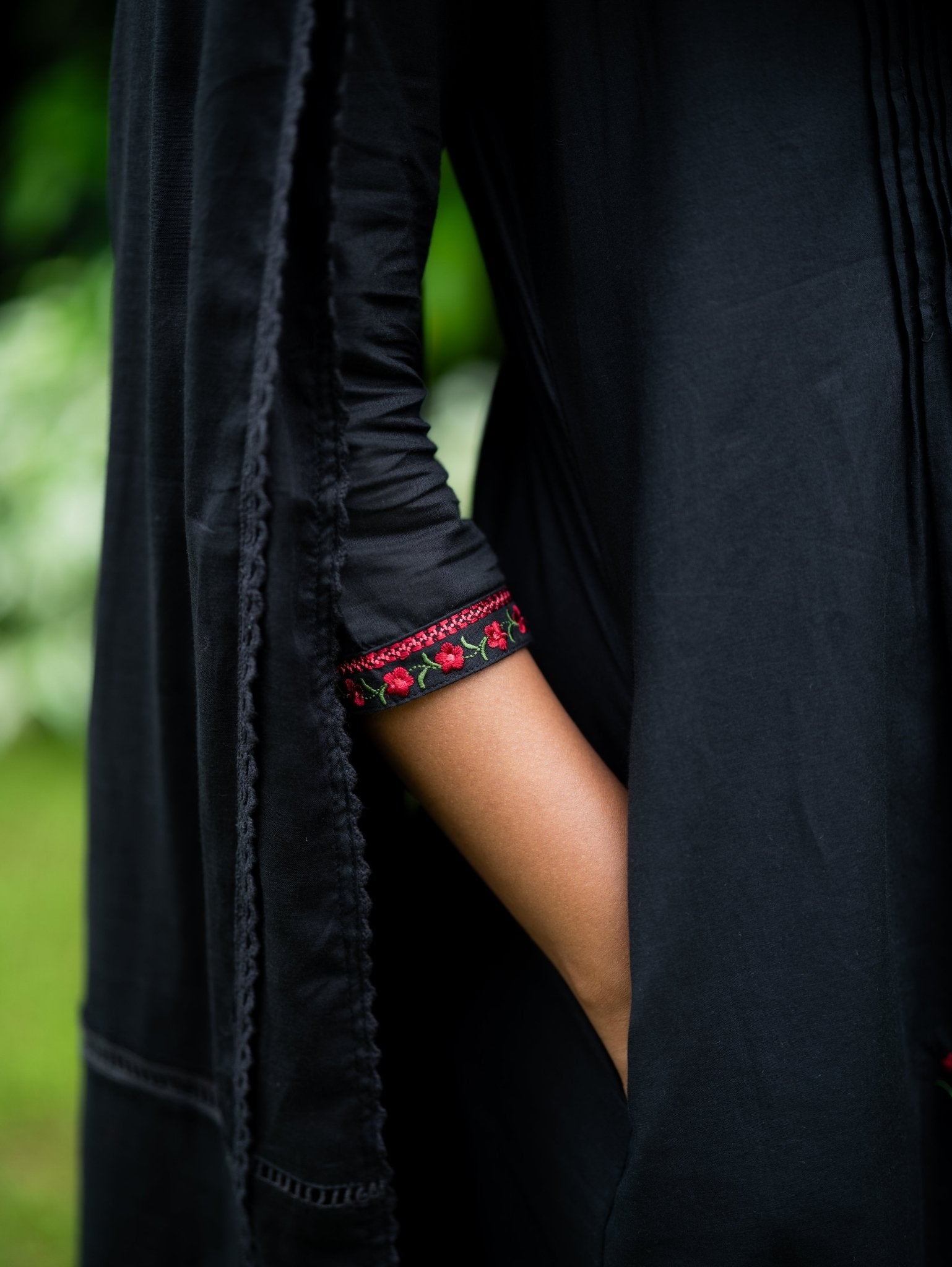 Devina Cotton Embroidered A - Line Suit Set - AINA