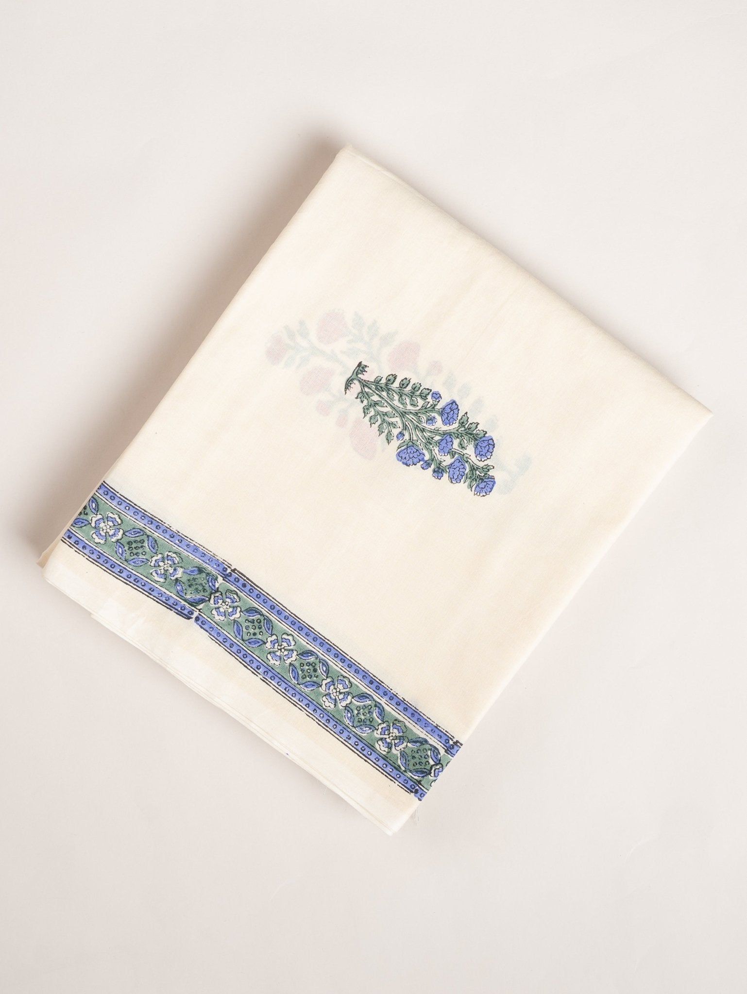Dhana Cotton Block Printed Unstitched Suit Set - 3 Piece - AINA