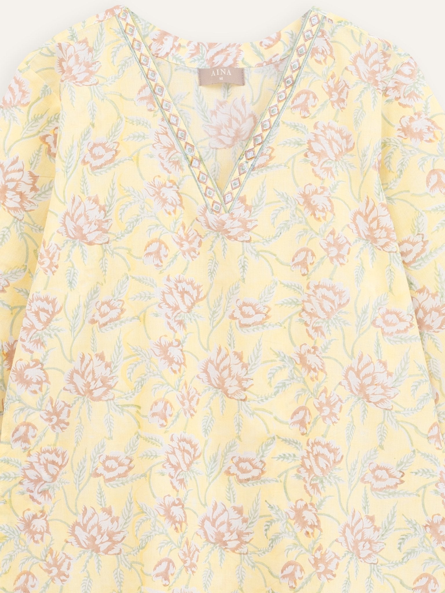 Dhaya Cotton Block Printed Straight Kurta - AINA