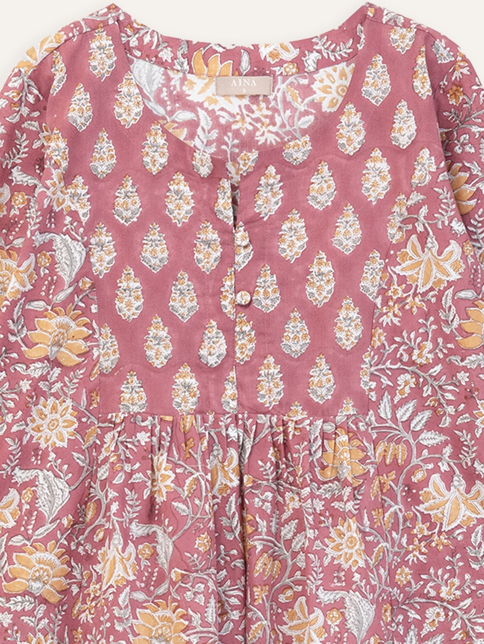 Diana Cotton Block Printed A - Line Kurta - AINA