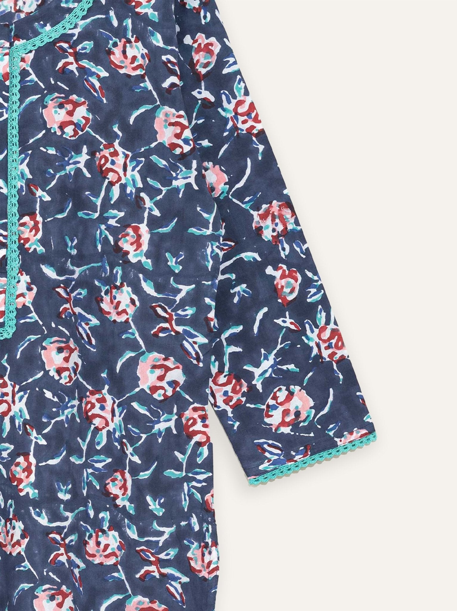 Dichen Cotton Block Printed Straight Kurta - AINA