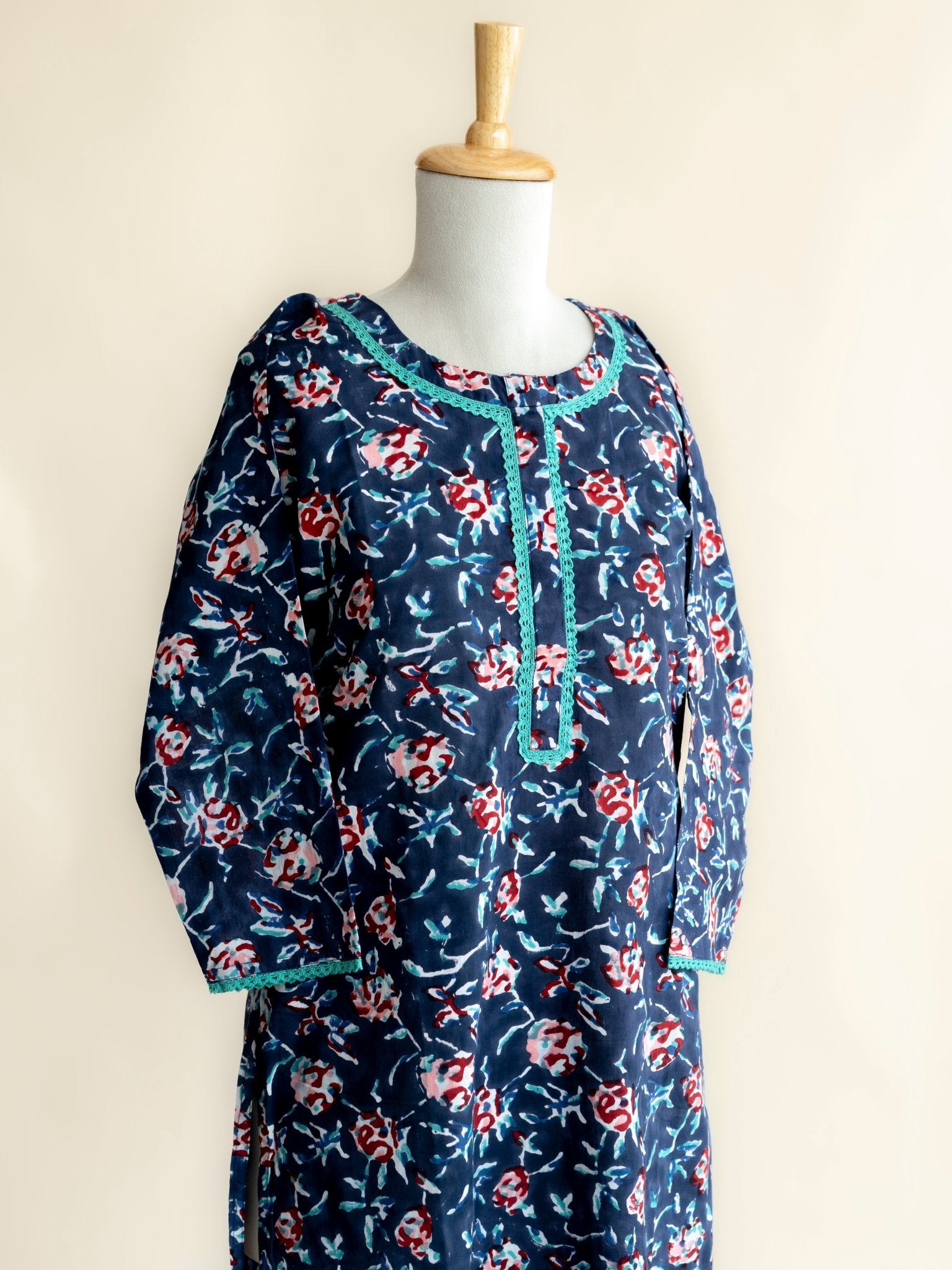 Dichen Cotton Block Printed Straight Kurta - AINA