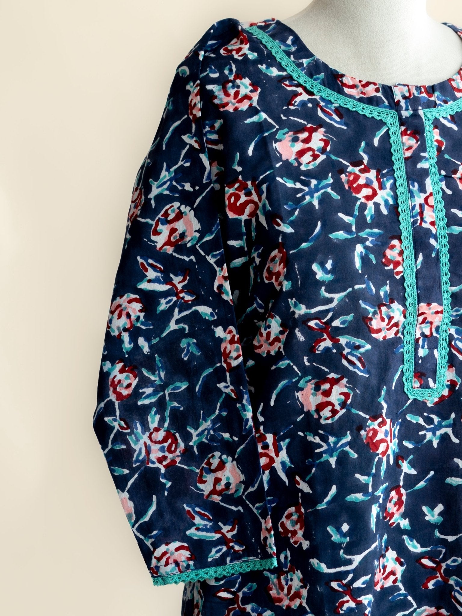 Dichen Cotton Block Printed Straight Kurta - AINA