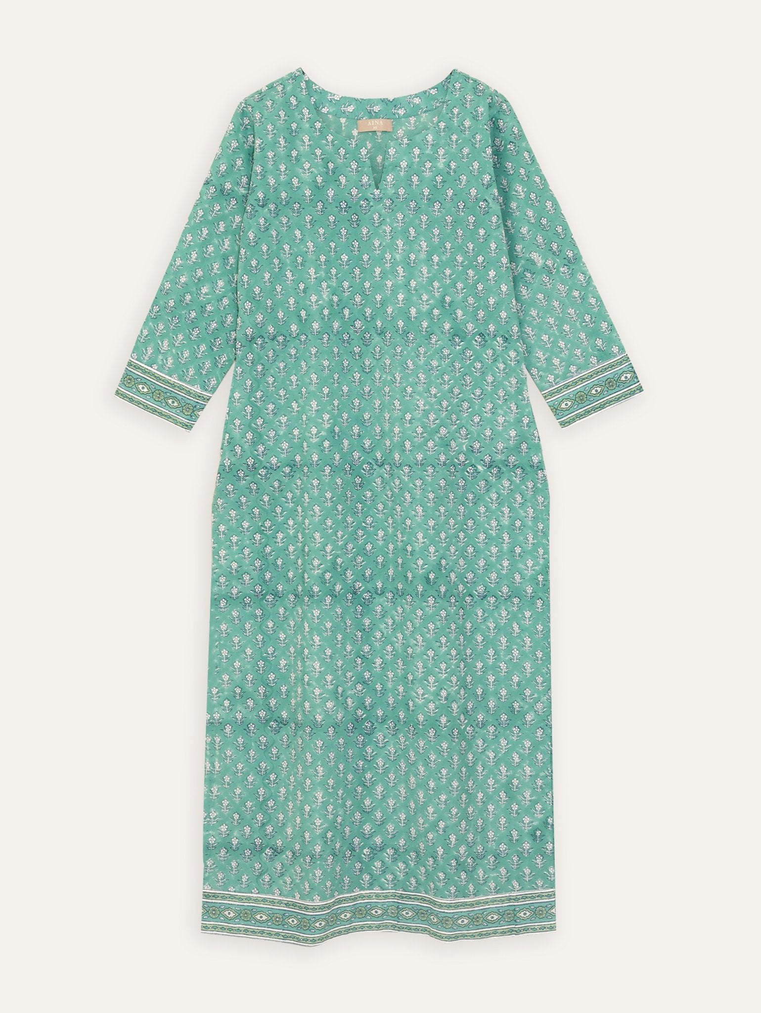 Divyanshi Cotton Block Printed Straight Kurta - AINA