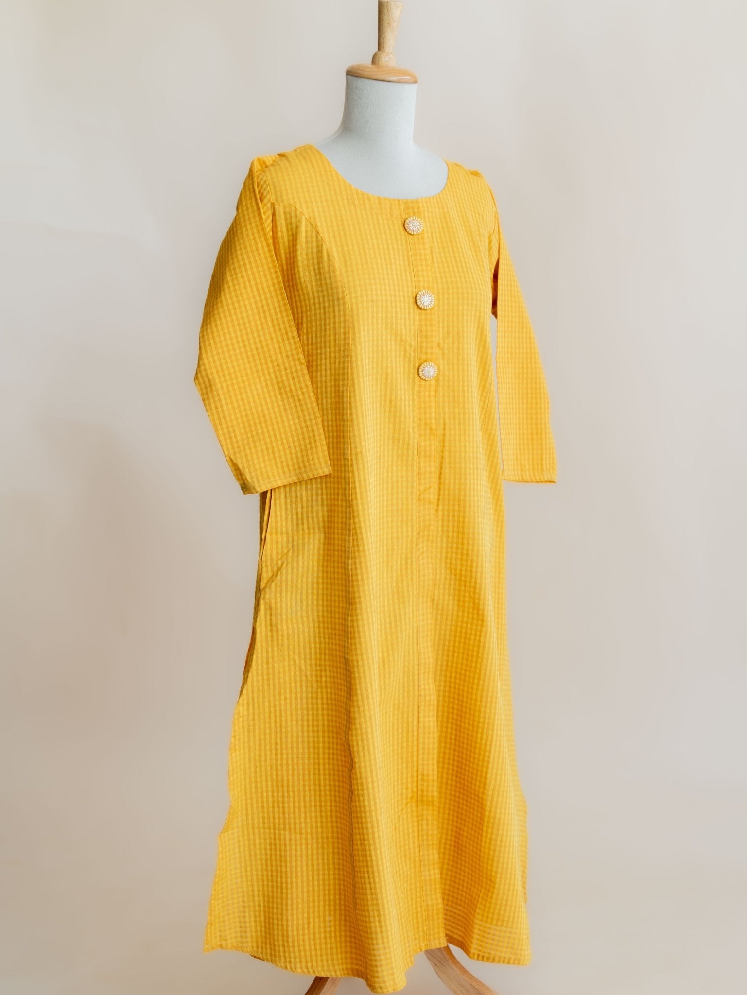 Diya Cotton Handloom A - Line Kurta - AINA