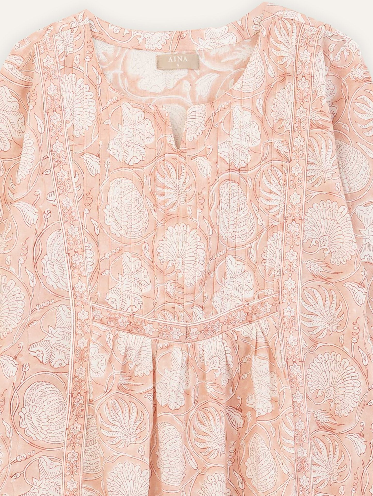 Doyel Cotton Block Printed A - Line Kurta - AINA