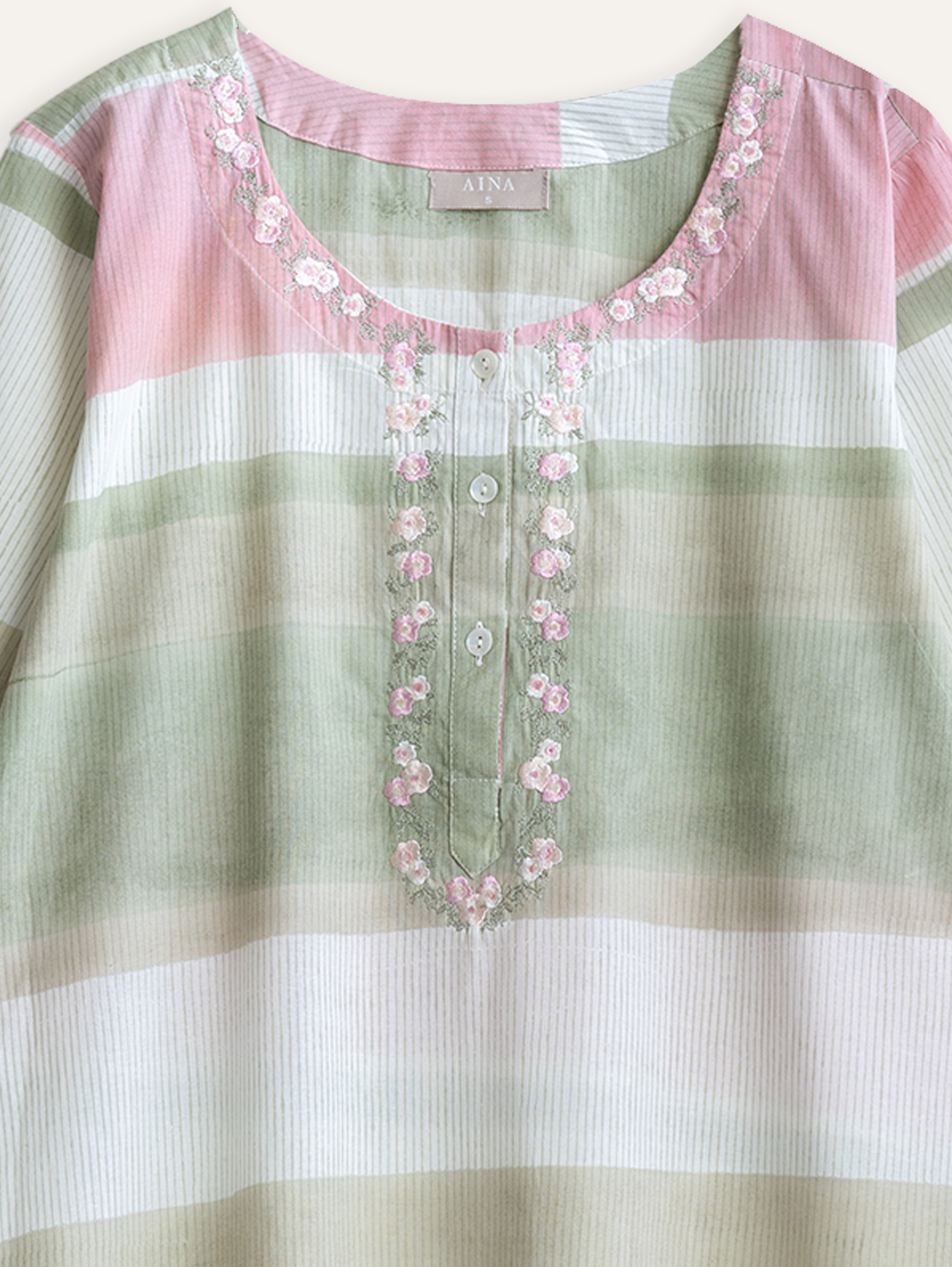 Vaibhavi Cotton Block Printed Embroidered A-Line Kurta