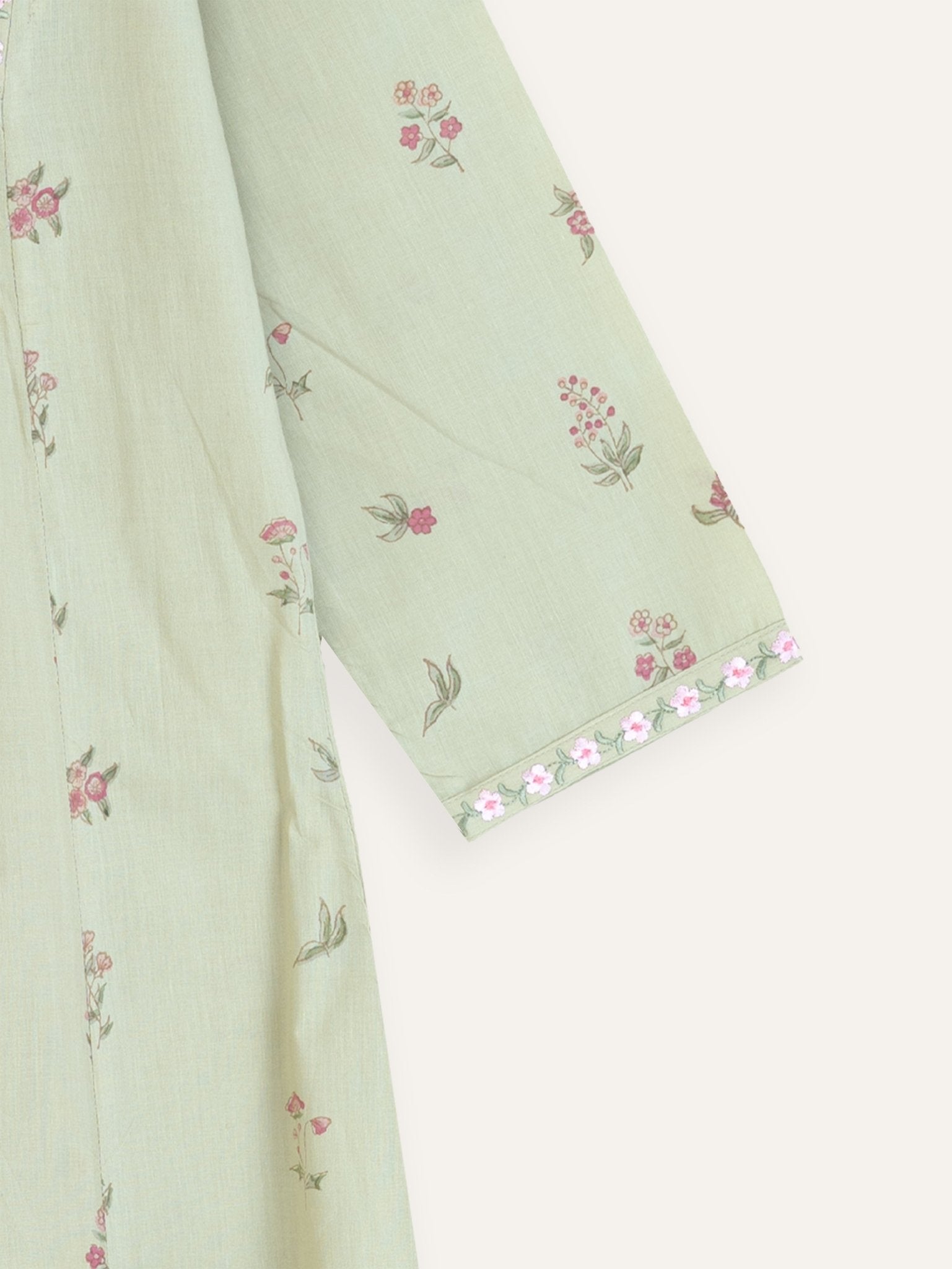 Eirah Cotton Block Printed Embroidered A - Line Kurta - AINA