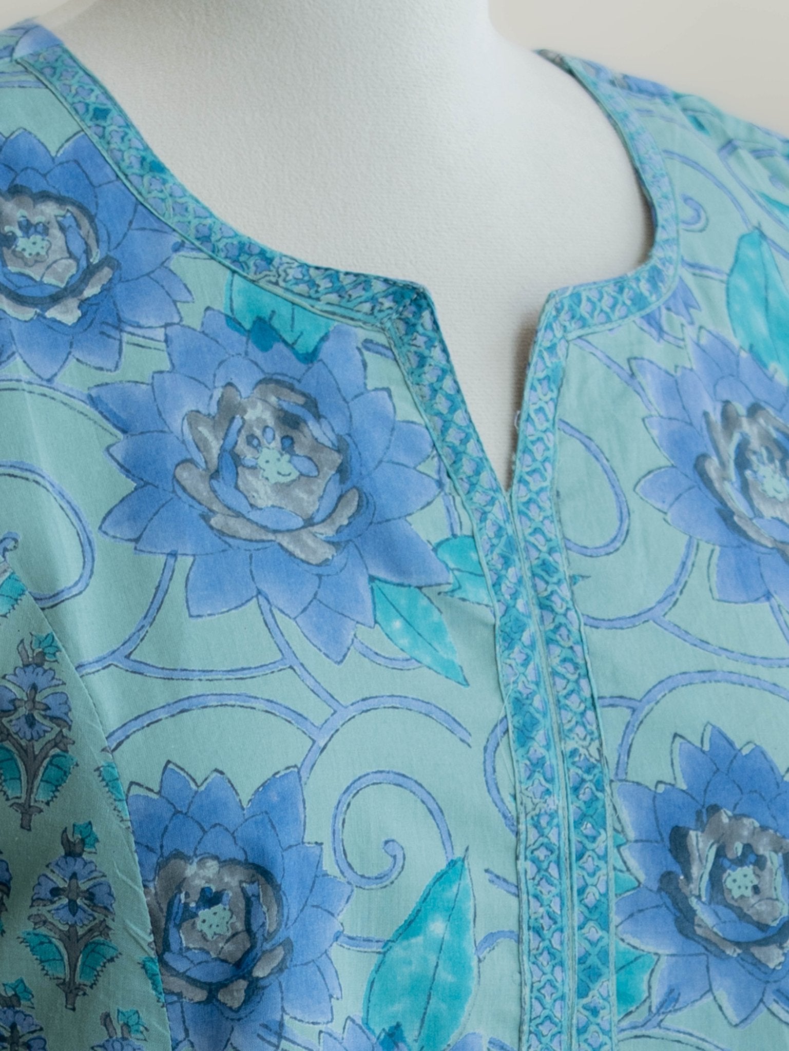 Eka Cotton Block Printed A - Line Kurta - AINA