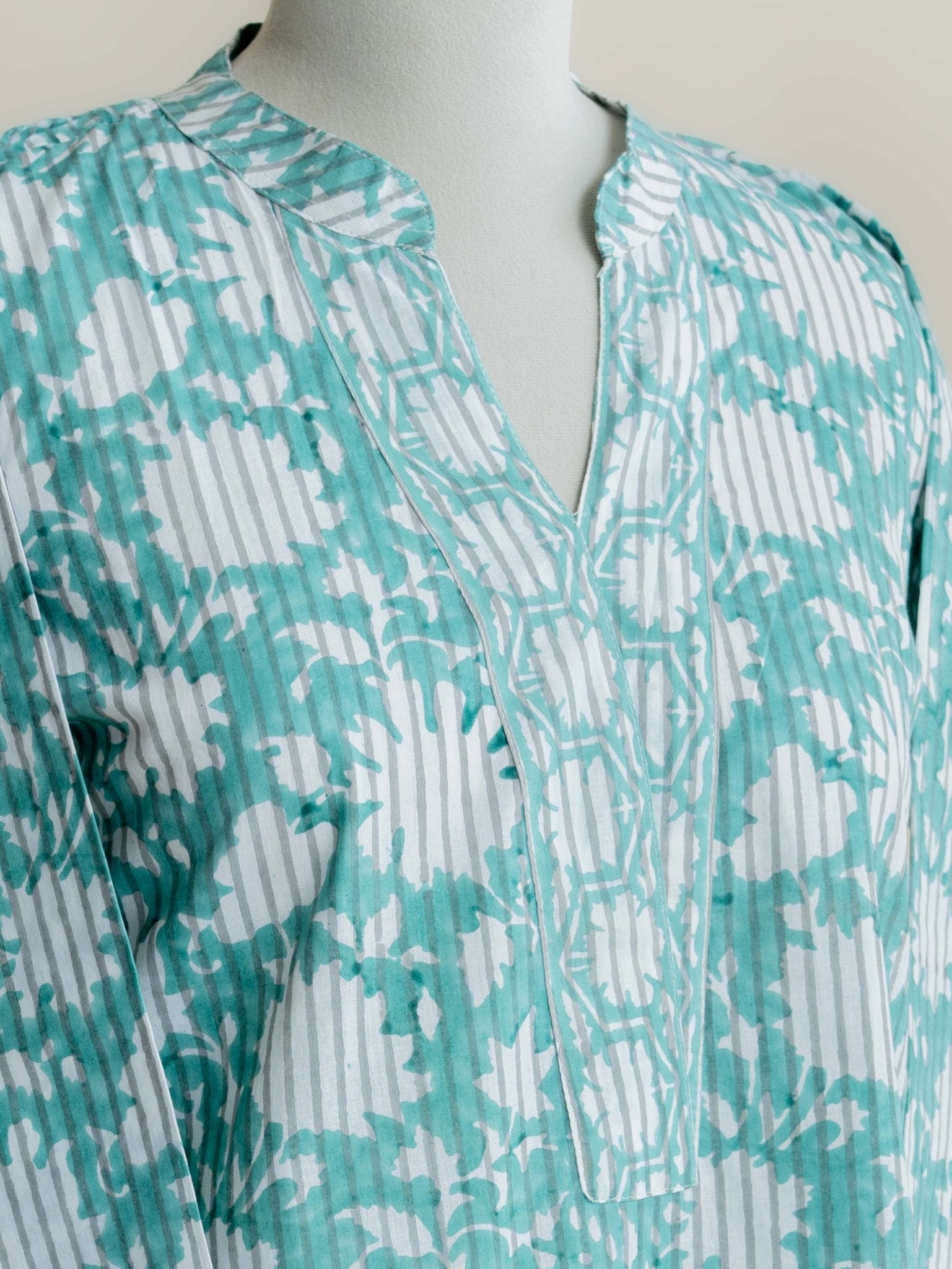 Ektha Cotton Block Printed Straight Kurta - AINA