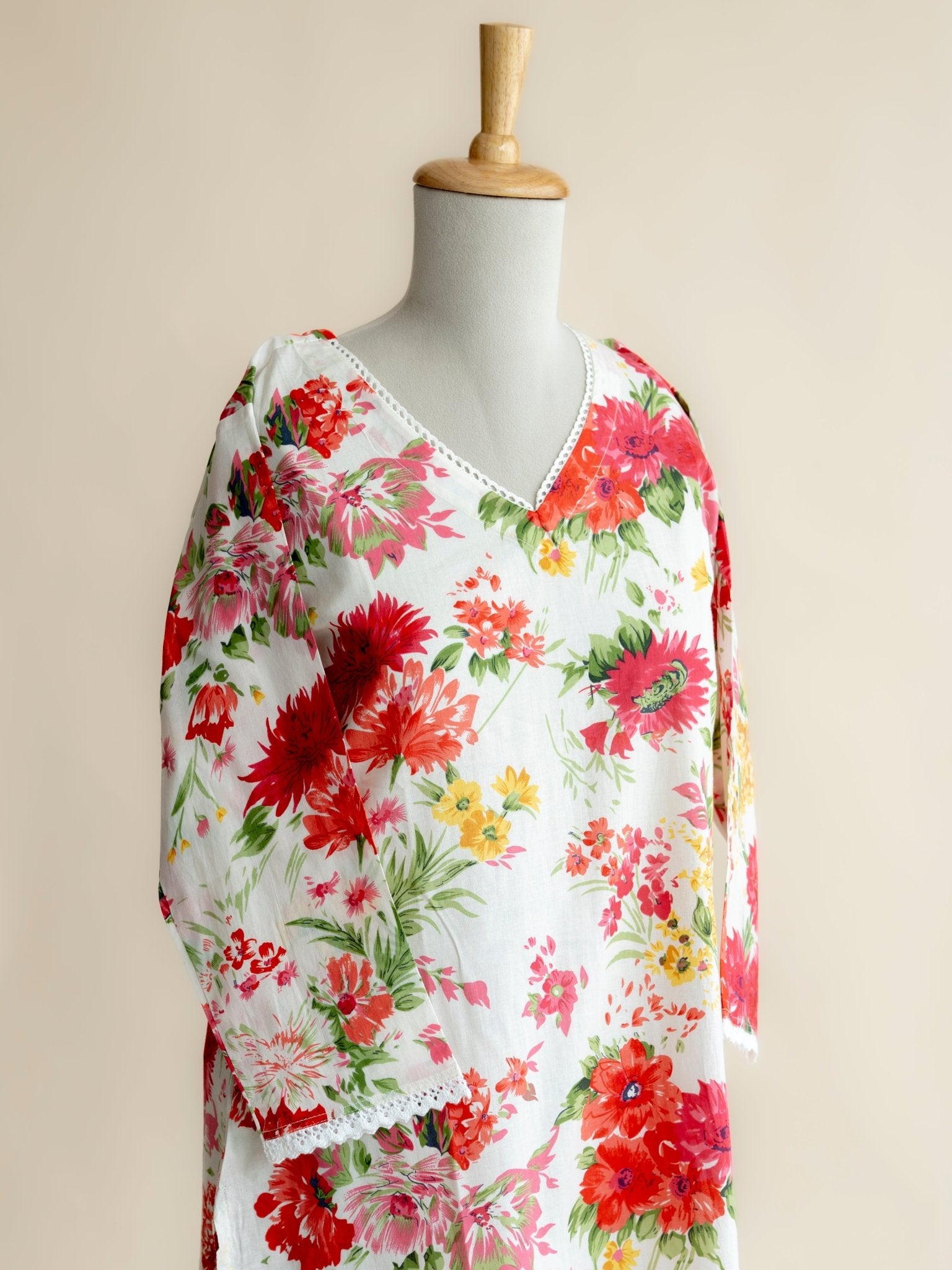 Eliza Cotton Printed Straight Kurta - AINA