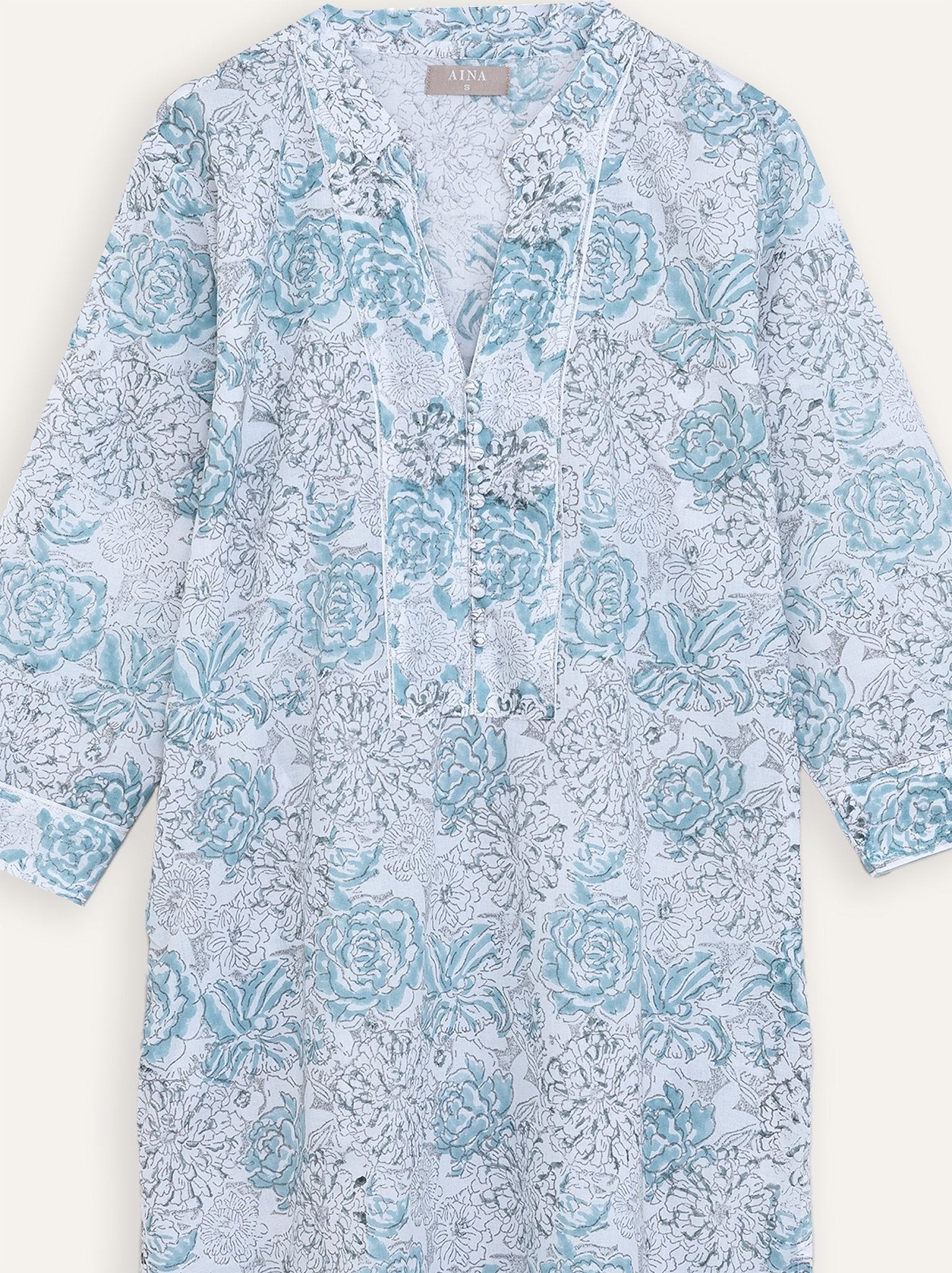 Elsa Cotton Block Printed Straight Kurta - AINA