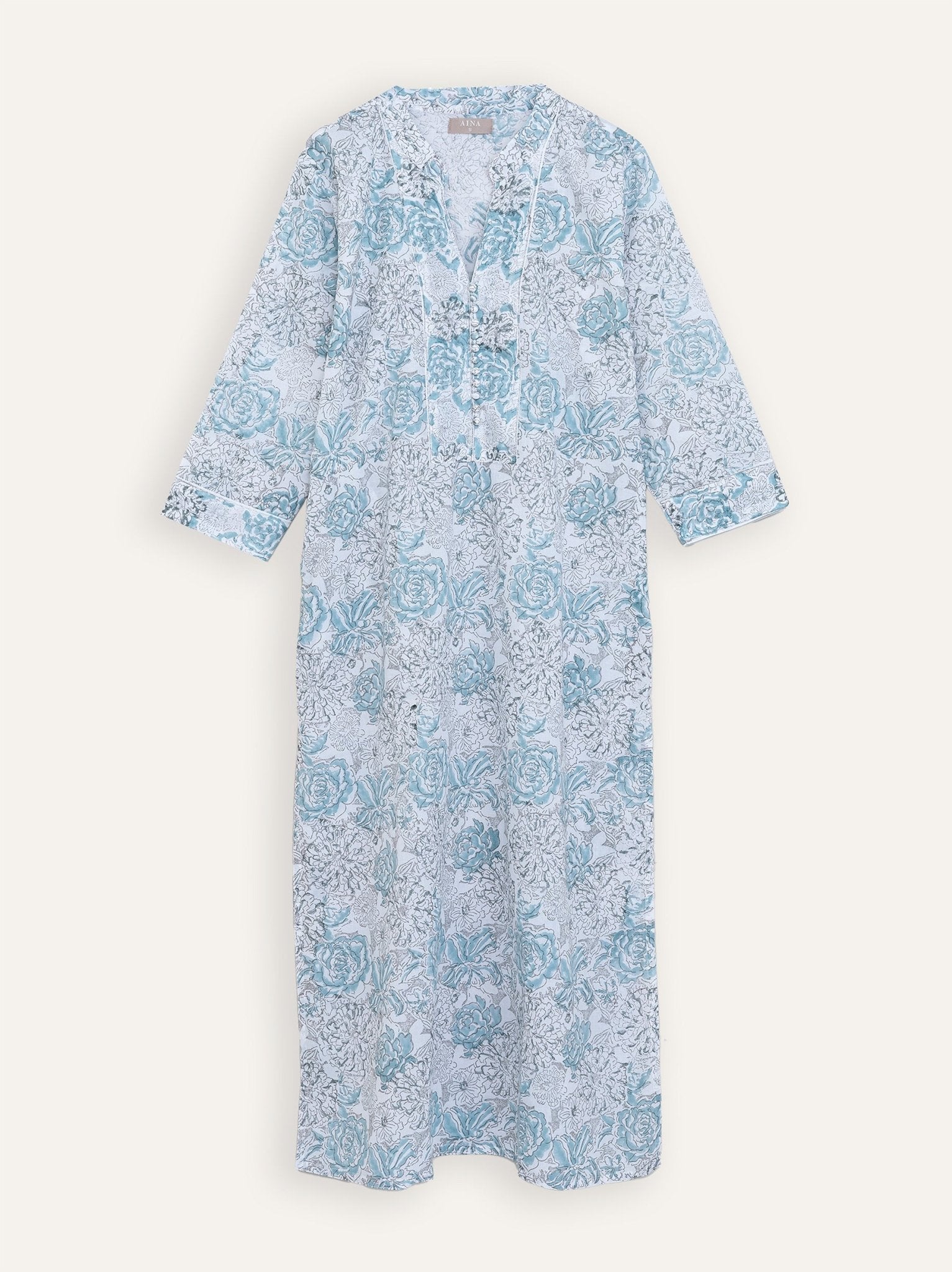 Elsa Cotton Block Printed Straight Kurta - AINA